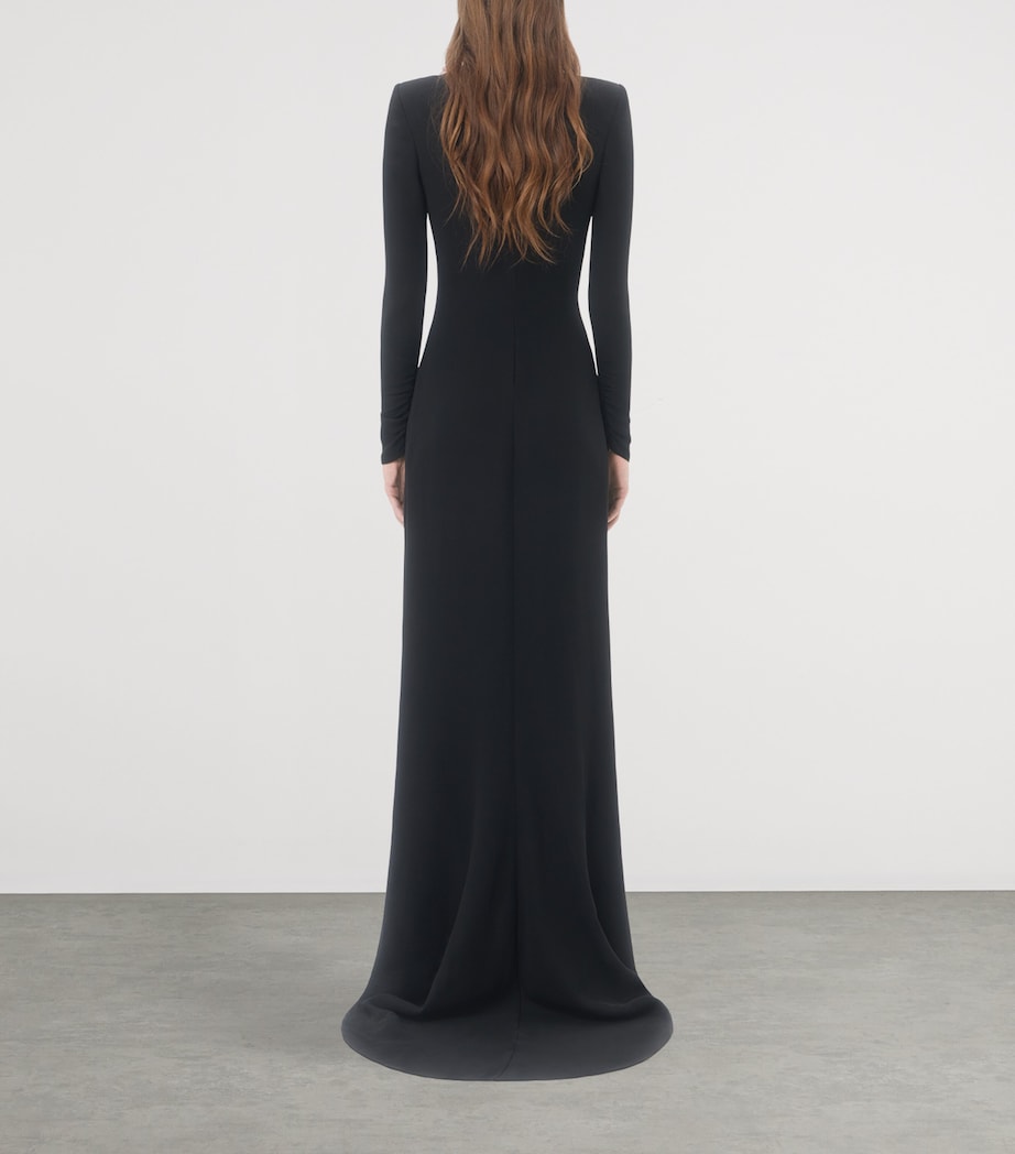 Valentino Womens Silk Cady Feather Gown Image 4