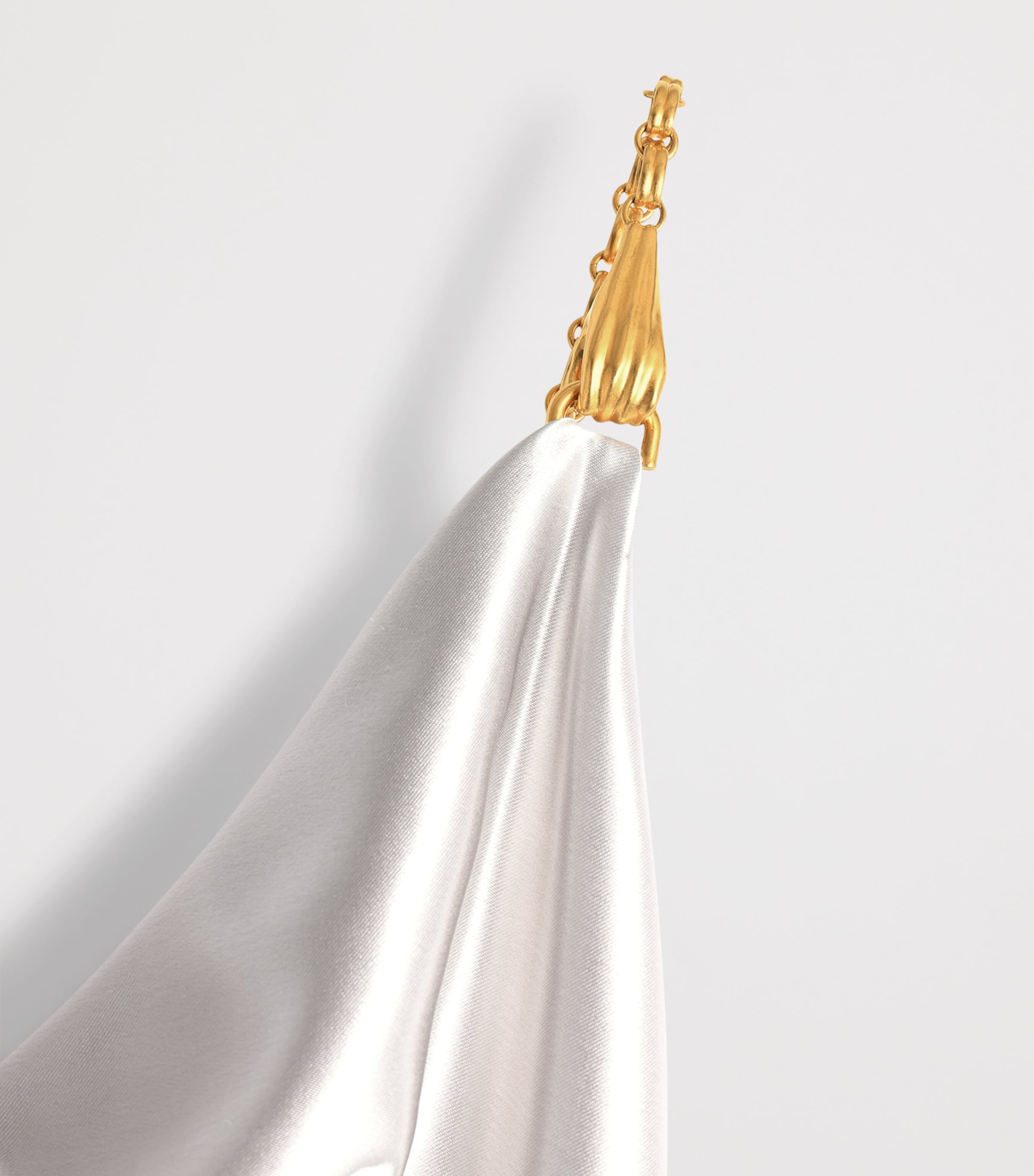 Schiaparelli Womens Satin Bias Cut Gown Silver Image 8