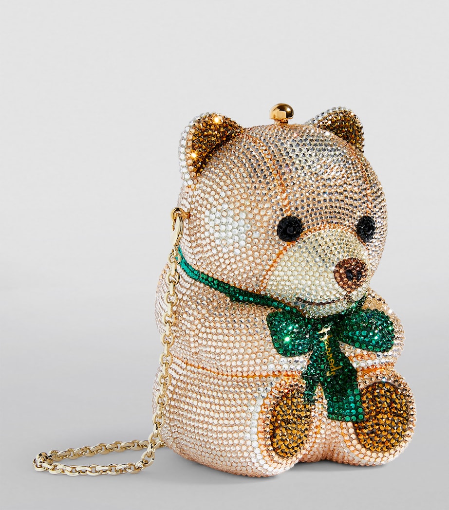 Embellished Harrods Bear Clutch Bag CHAMPAGNE PROSECCO Image 3