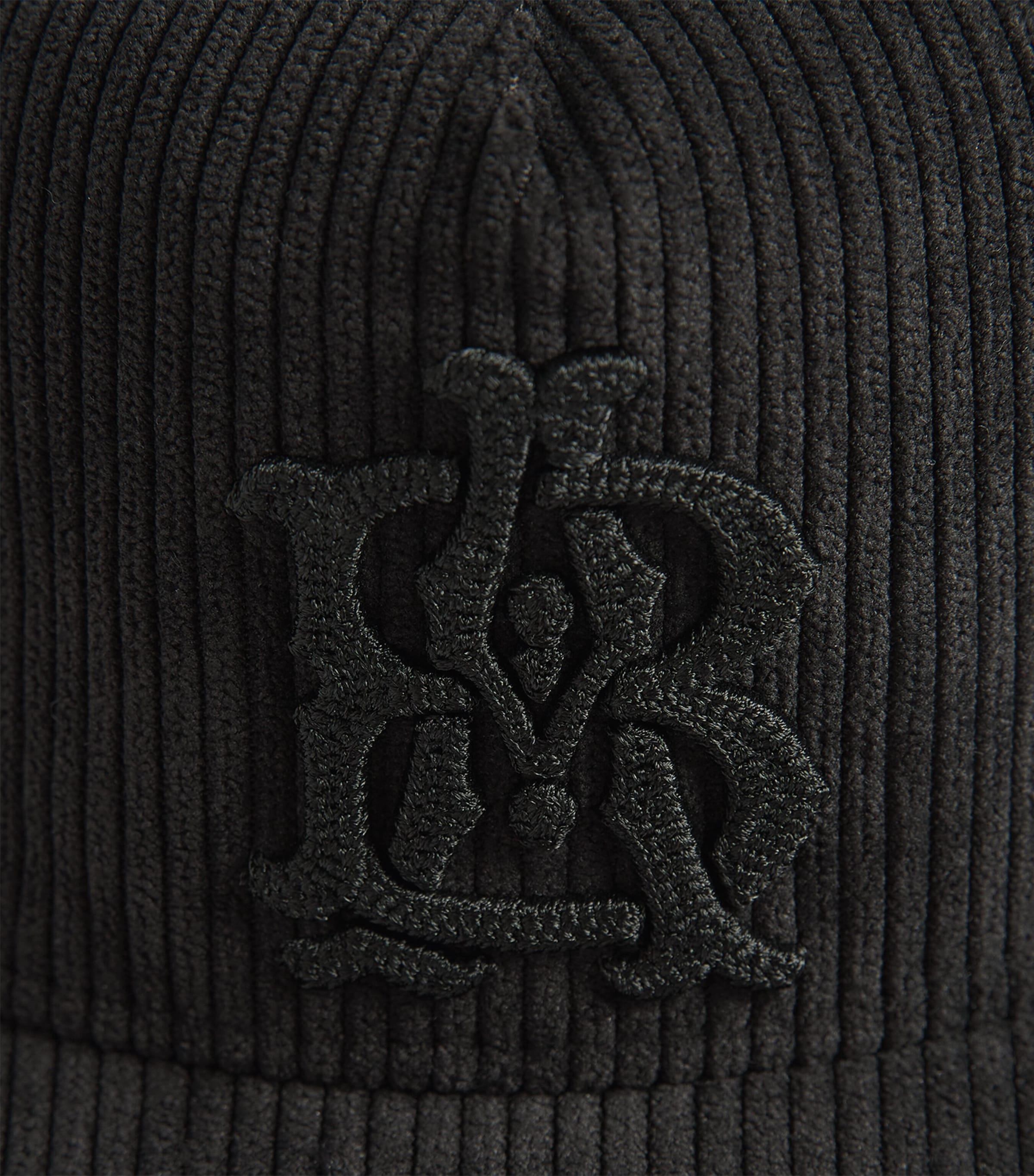 about:blank Corduroy Monogram Cap Black Image 5