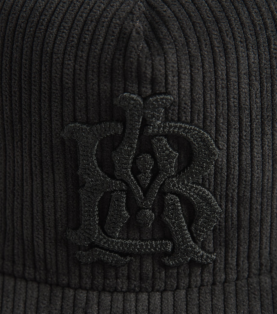 about:blank Corduroy Monogram Cap Black Image 5