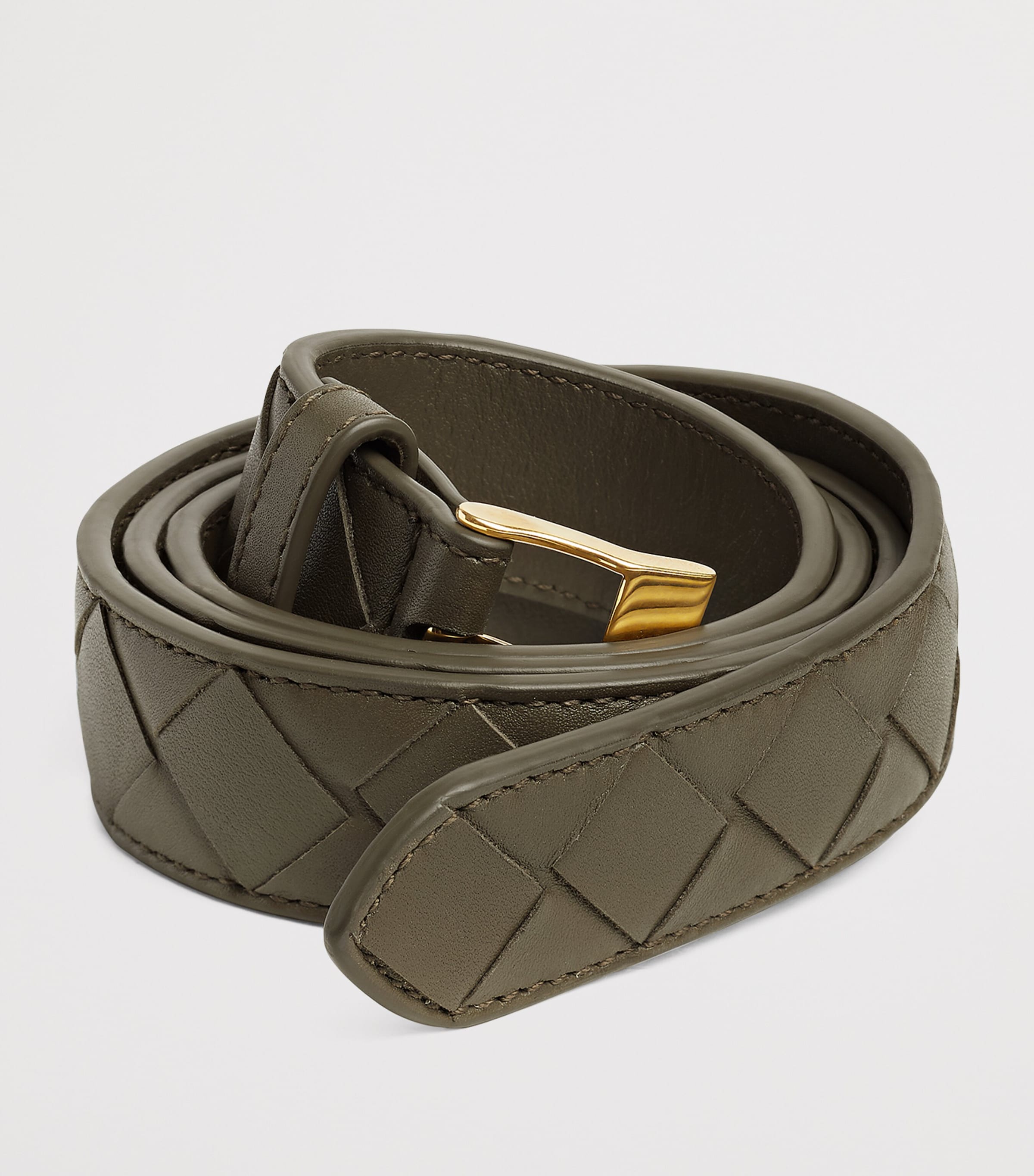 Bottega Veneta Green Leather Intreccio Watch Belt | Harrods US display picture 3