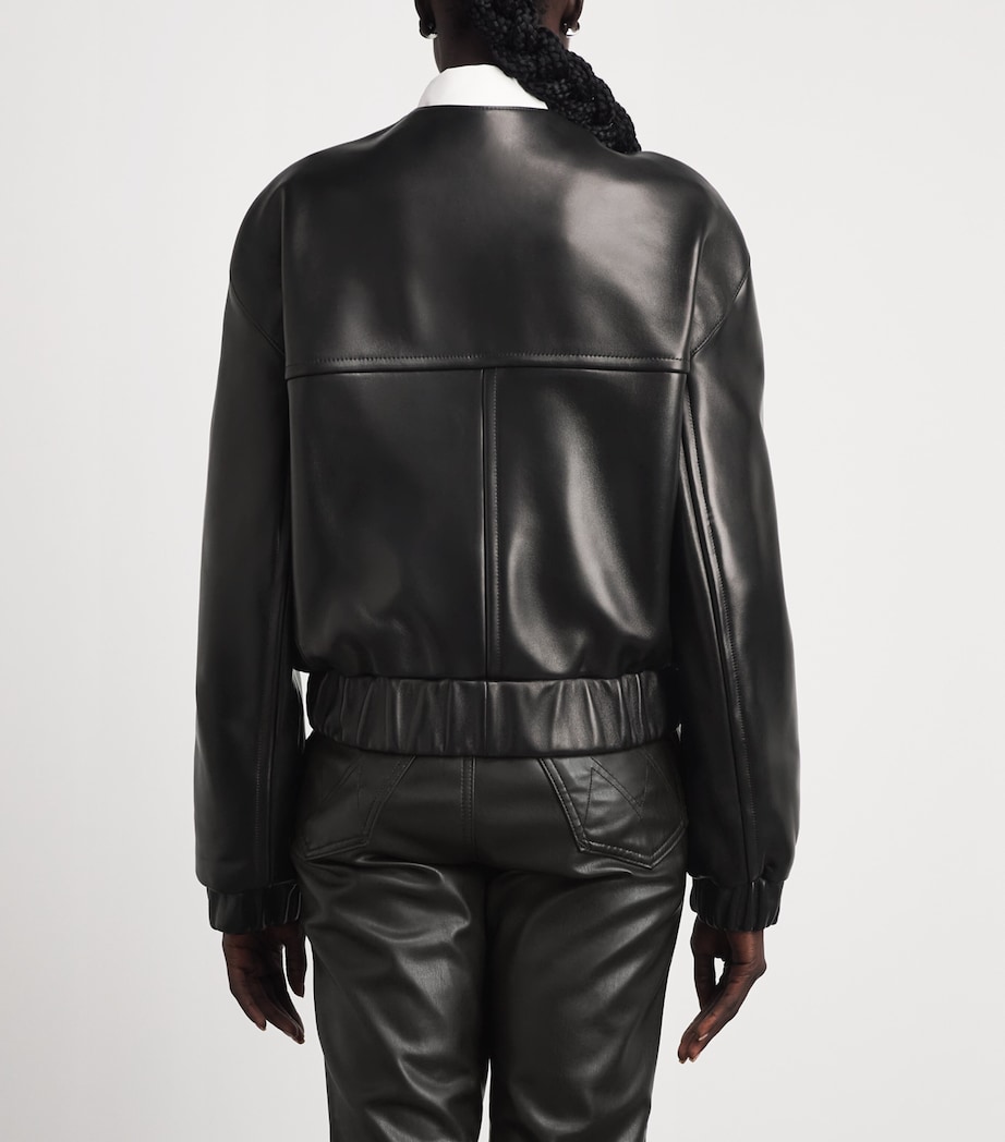 Khaite Womens Leather Cordan Jacket Black Image 5