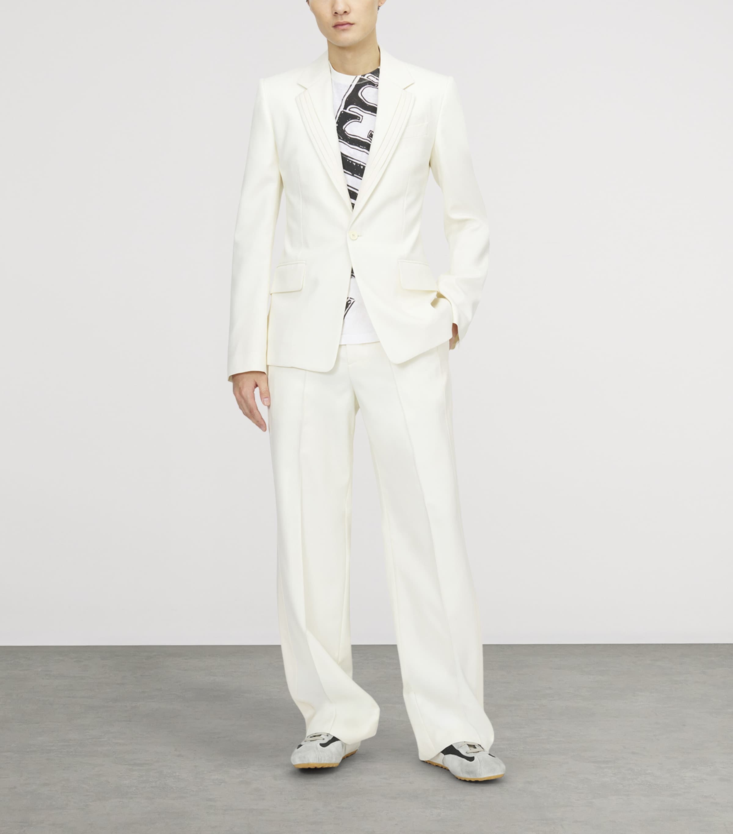 McQueen Mens Wool Pleated Blazer Image 2