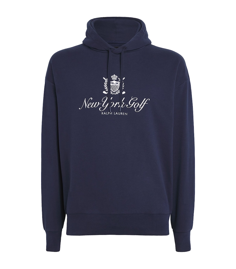 RLX Ralph Lauren Mens Cotton-Blend Hoodie Refined Navy Image 1