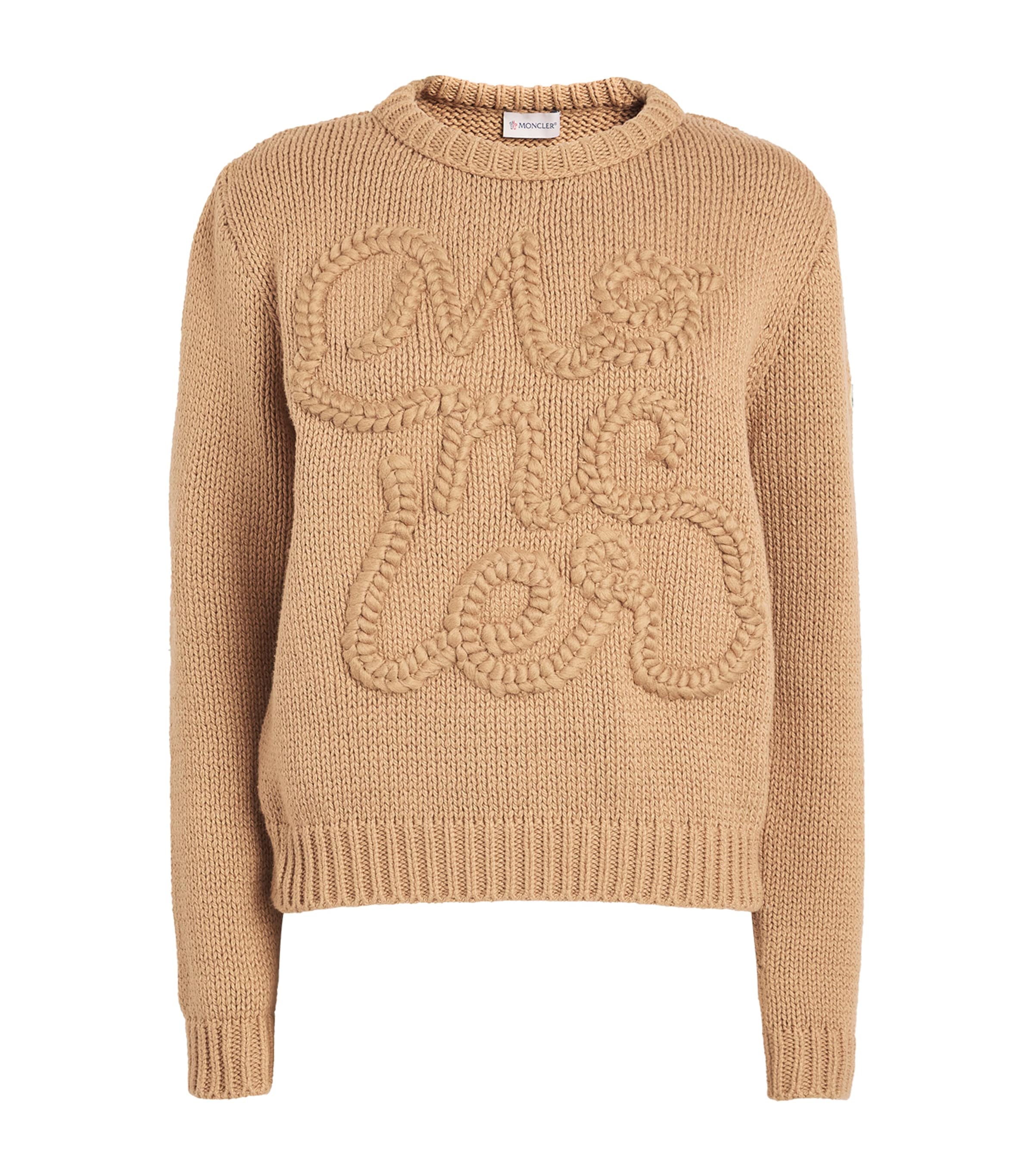 Moncler Logo-embroidered Cotton Sweatshirt In Brown
