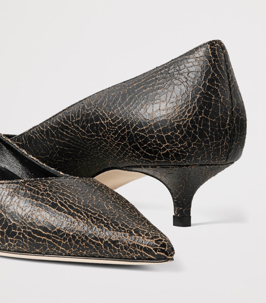 Jimmy Choo Amelia 35 Crackled Leather Pumps Black/toffee Image 5