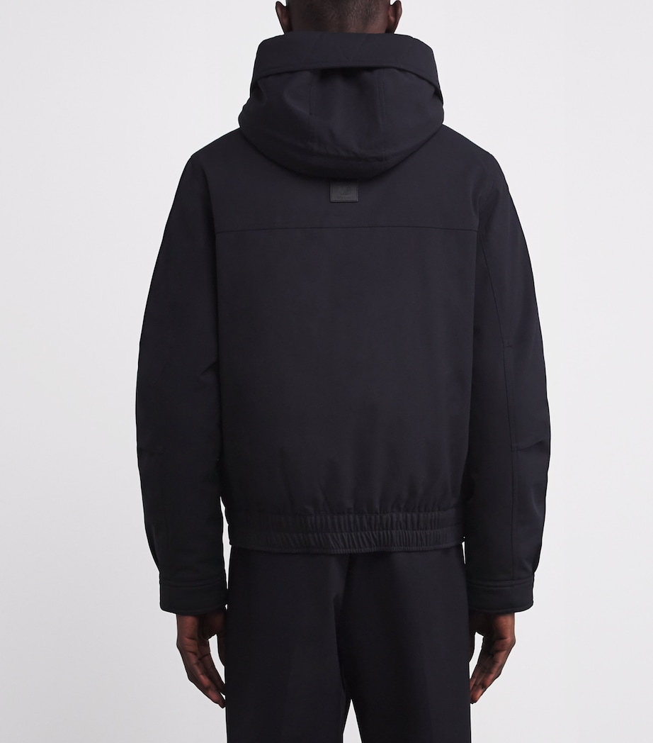 Down Waterproof Shearling-Lined Short Parka A7033 NAVY Image 4
