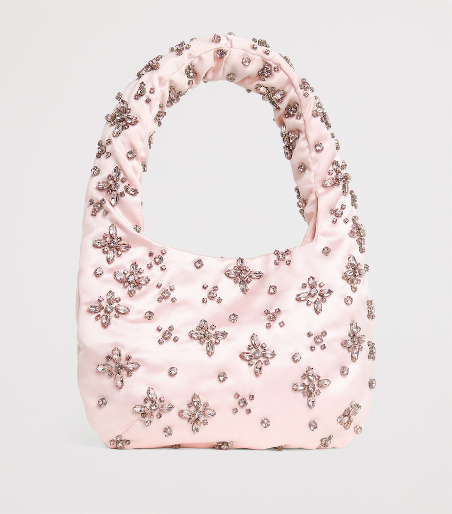 LoveShackFancy Mini Satin Rhinestone Serina Top-Handle Bag Pink Image 2