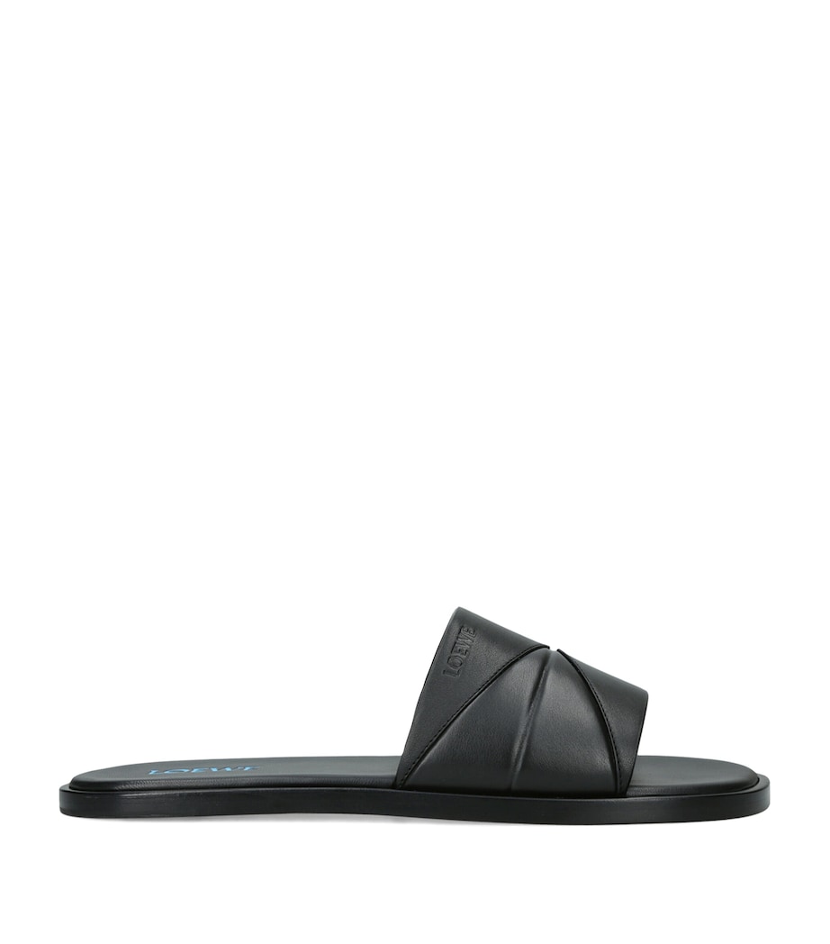 LOEWE Leather Origami Slides Black Image 1