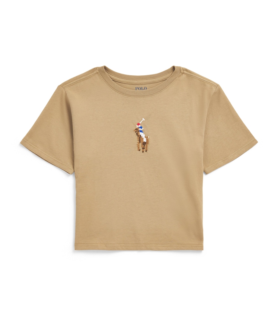 Ralph Lauren Kids Cotton Polo Pony T-shirt (7-14 Years) Camel Image 1