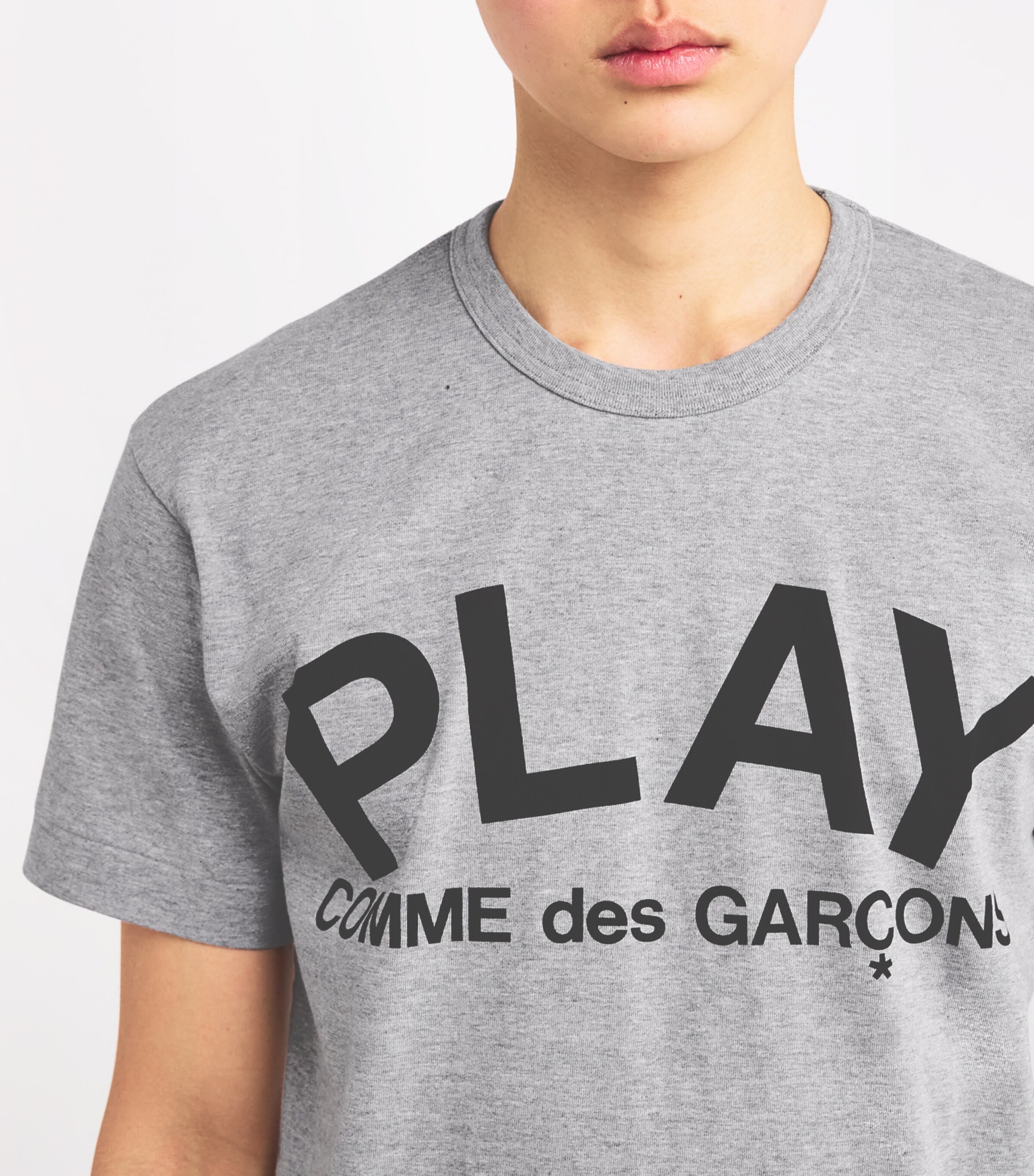 Comme Des Garçons Play Mens PLAY Logo T-Shirt Grey Image 6