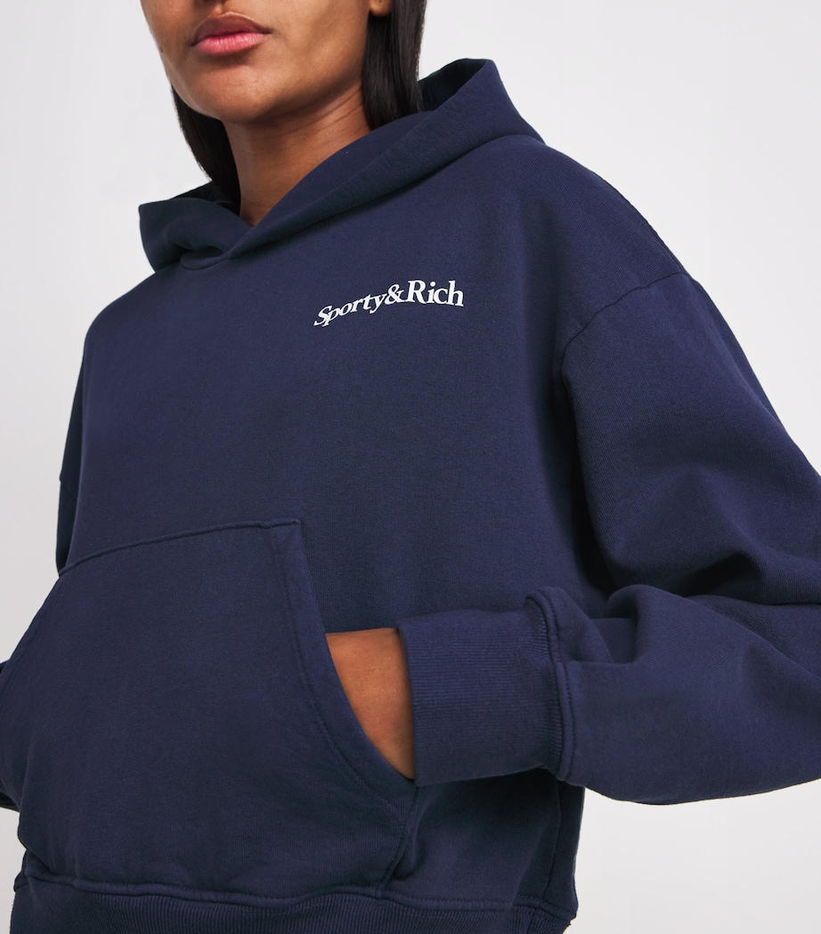 Health Is Wealth Cropped Hoodie DARK NAVY Image 6