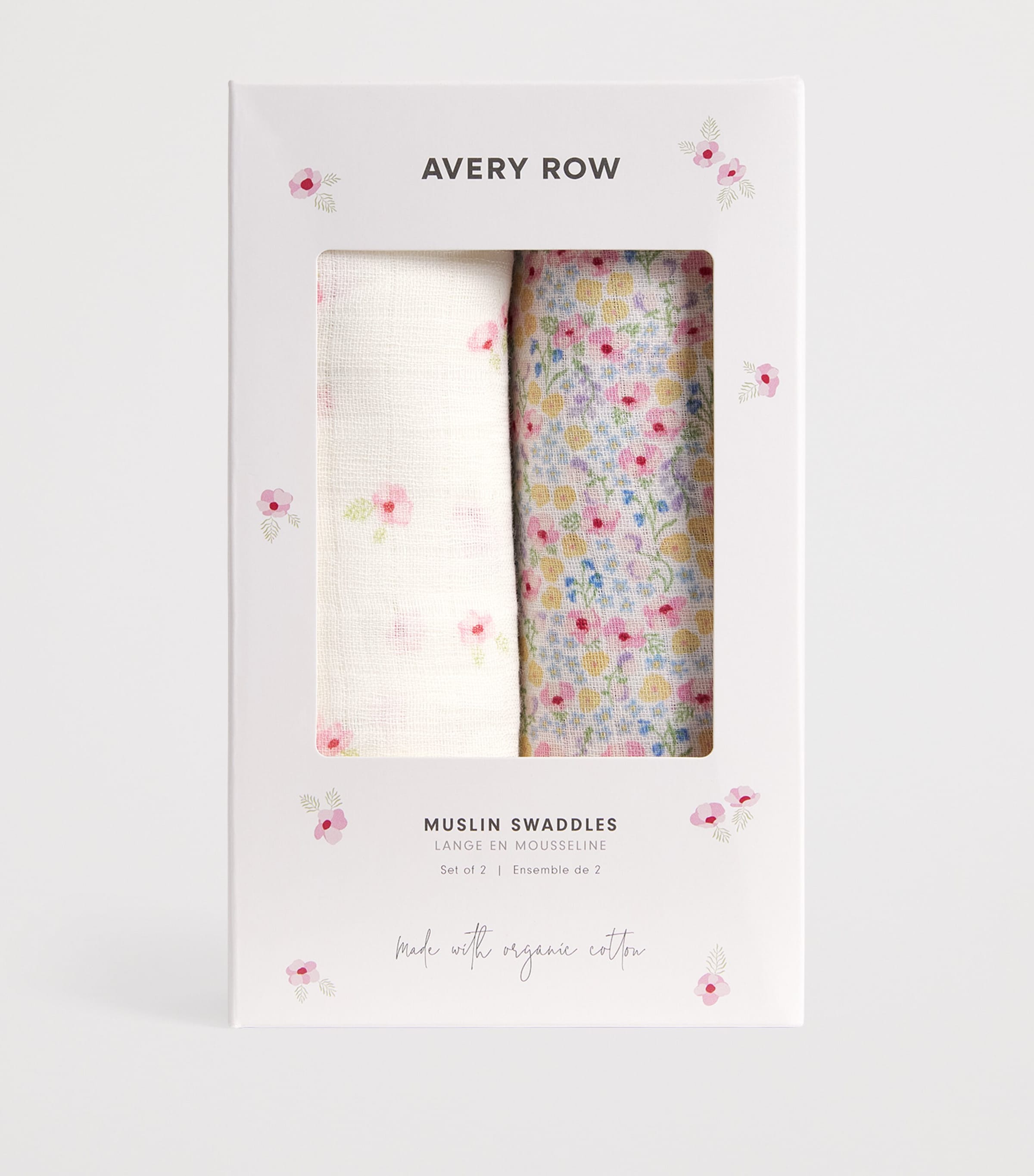 Avery Row Organic Cotton Extra-Large Muslins (Set of 2) Wldflower Grdn/anmne Image 2