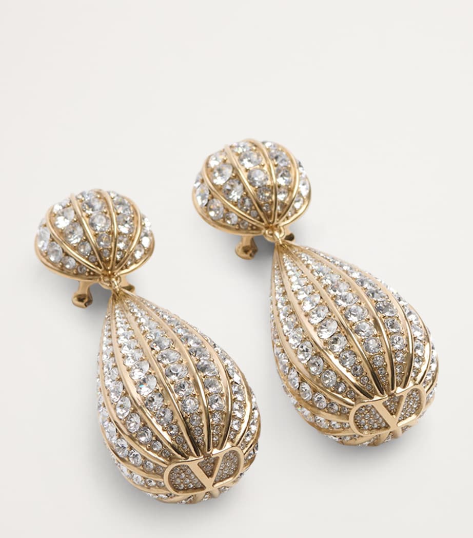 Crystal-Embellished Clip-On Earrings 9MN Image 3