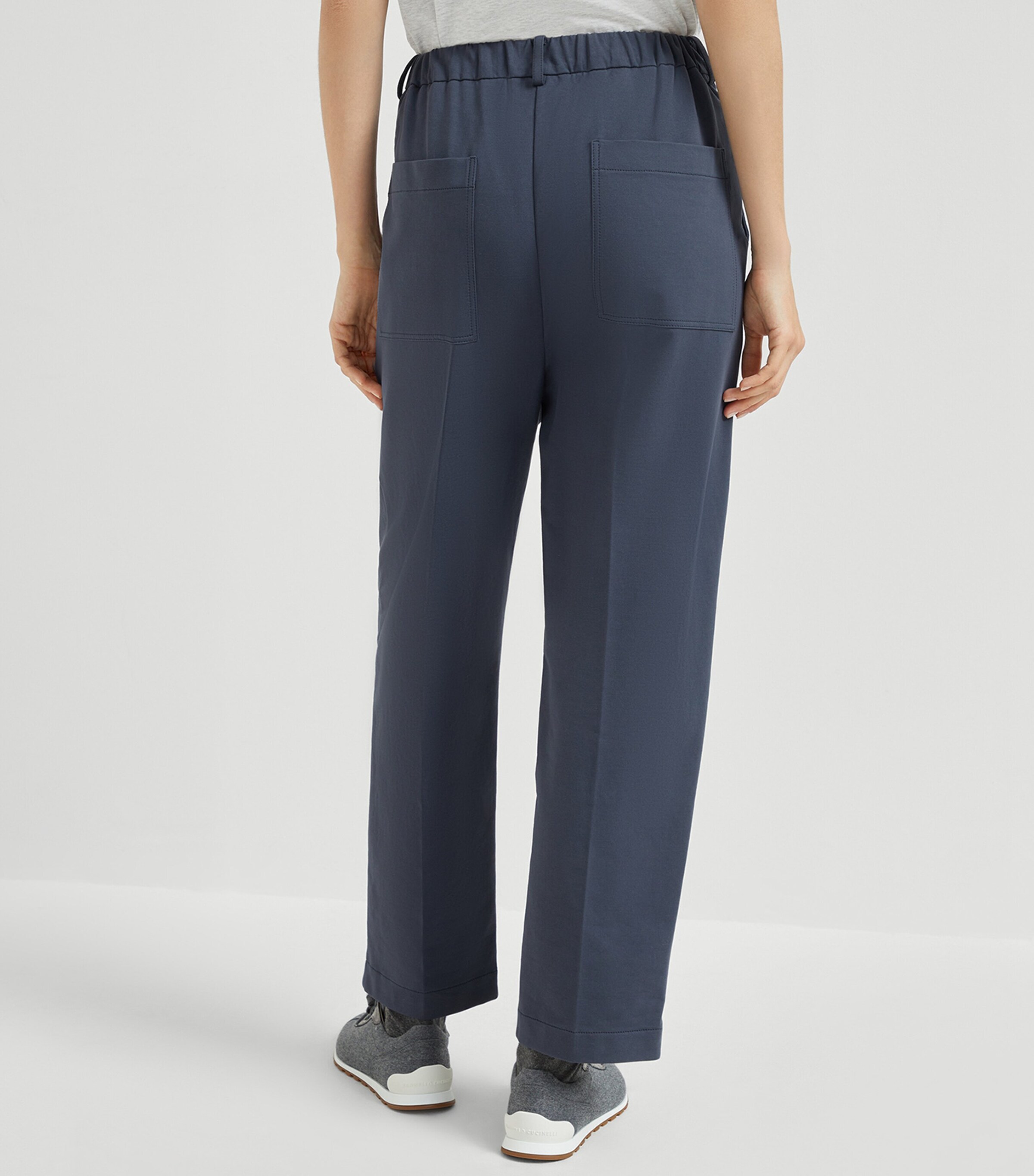 Stretch-Cotton Cropped Trousers C7186 Image 3