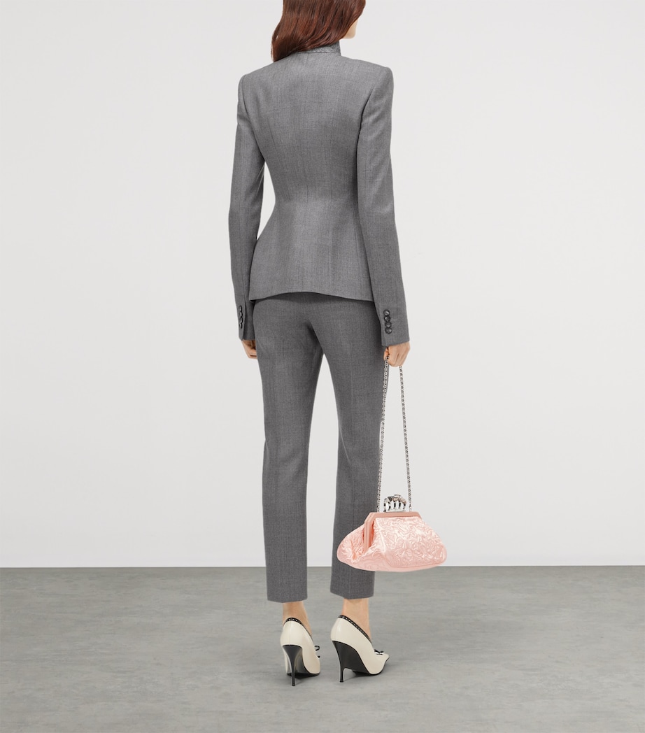 McQueen Wool Pointed-Lapel Blazer Image 3