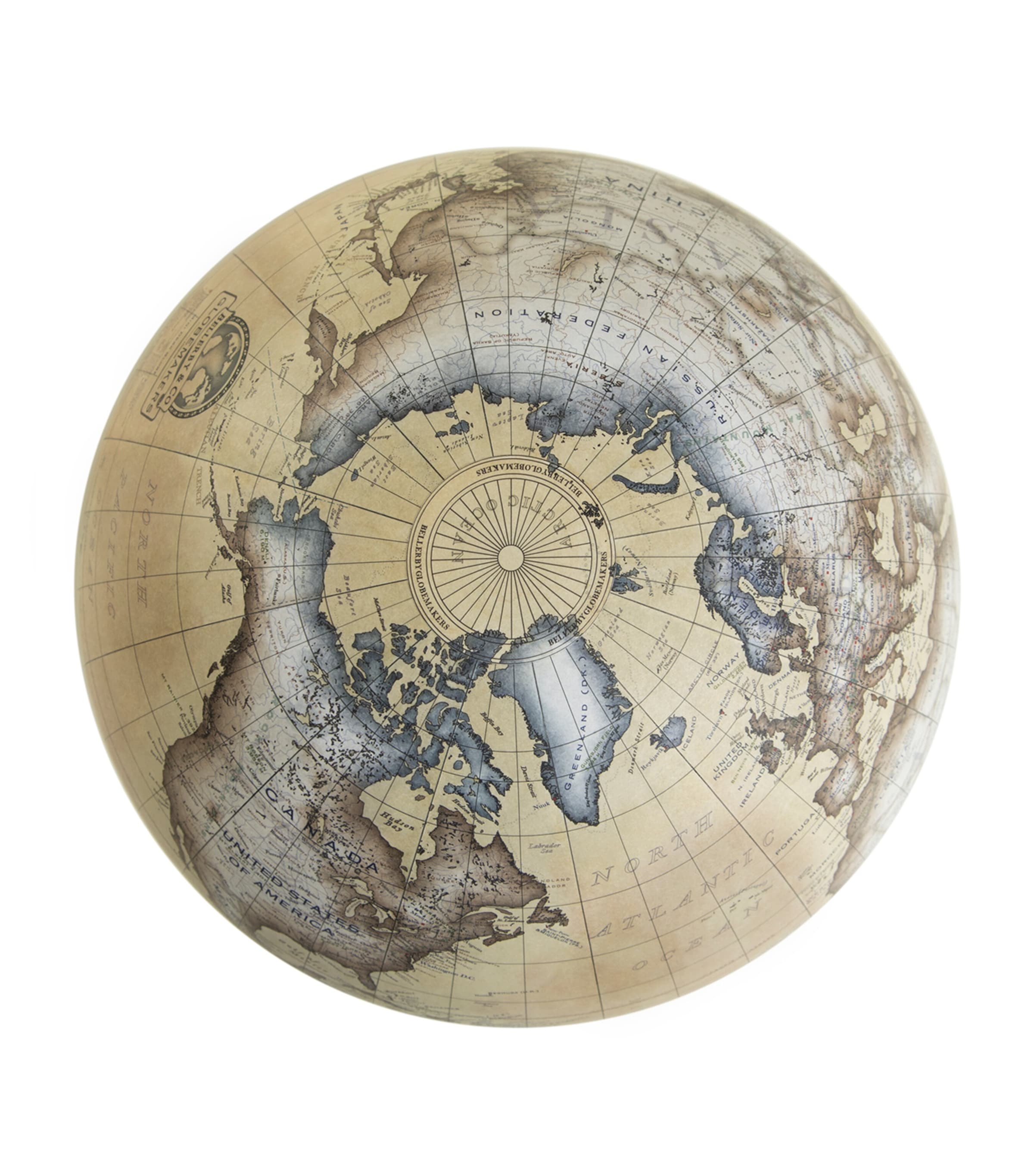 Bellerby The Oak Albion Desk Globe (22cm) Yellow Ochre Image 3