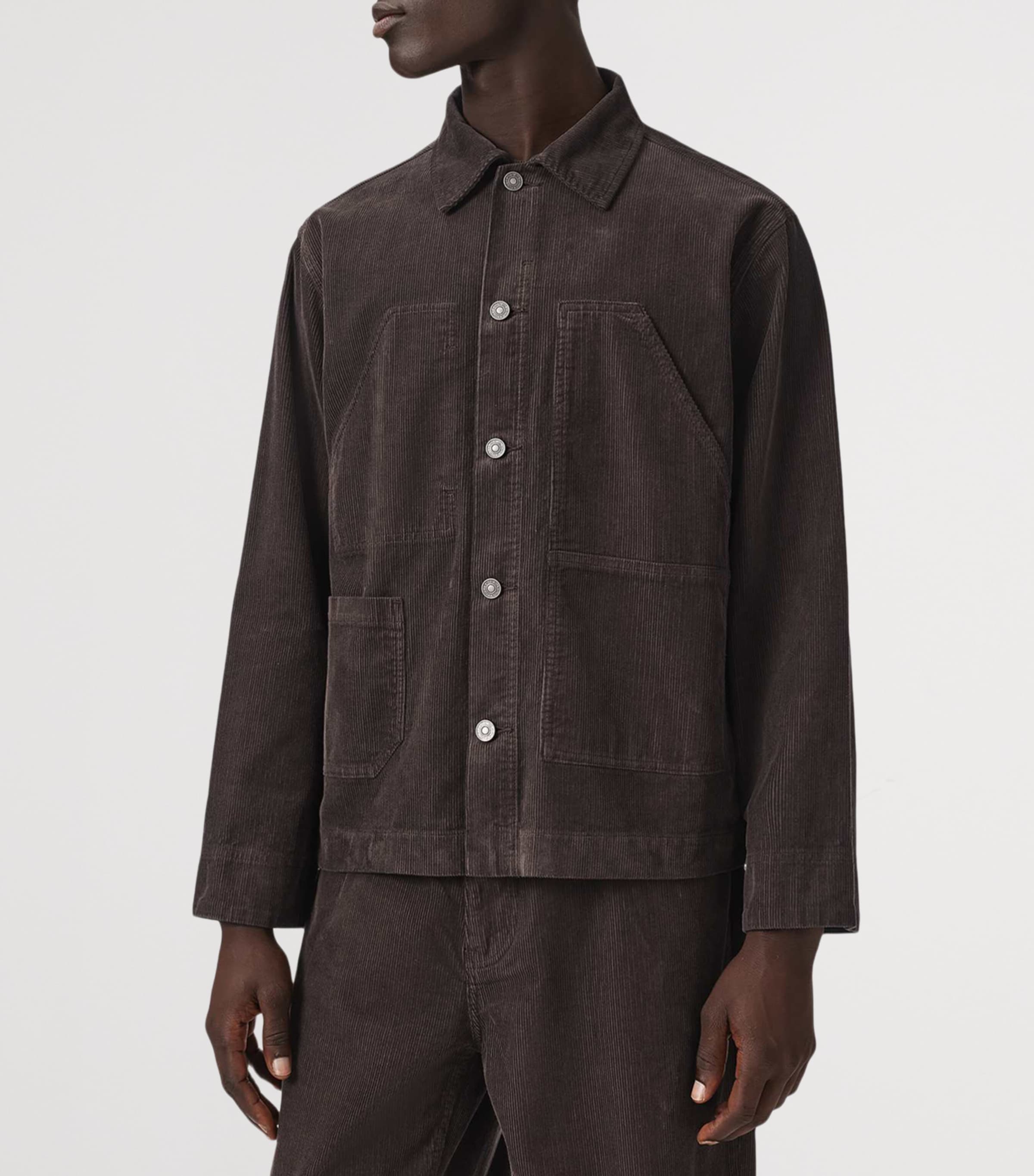 AllSaints Mens Mukesh Corduroy Jacket Dark Brown Image 3