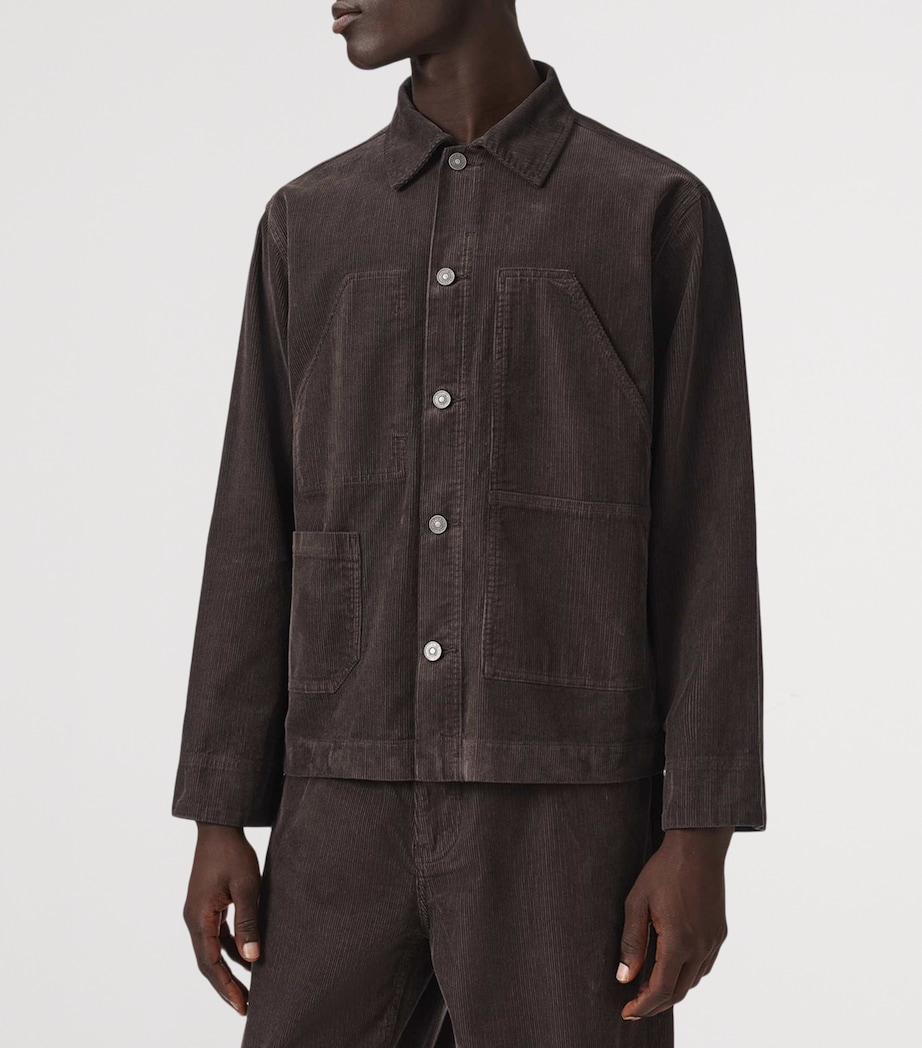 AllSaints Mens Mukesh Corduroy Jacket Dark Brown Image 3