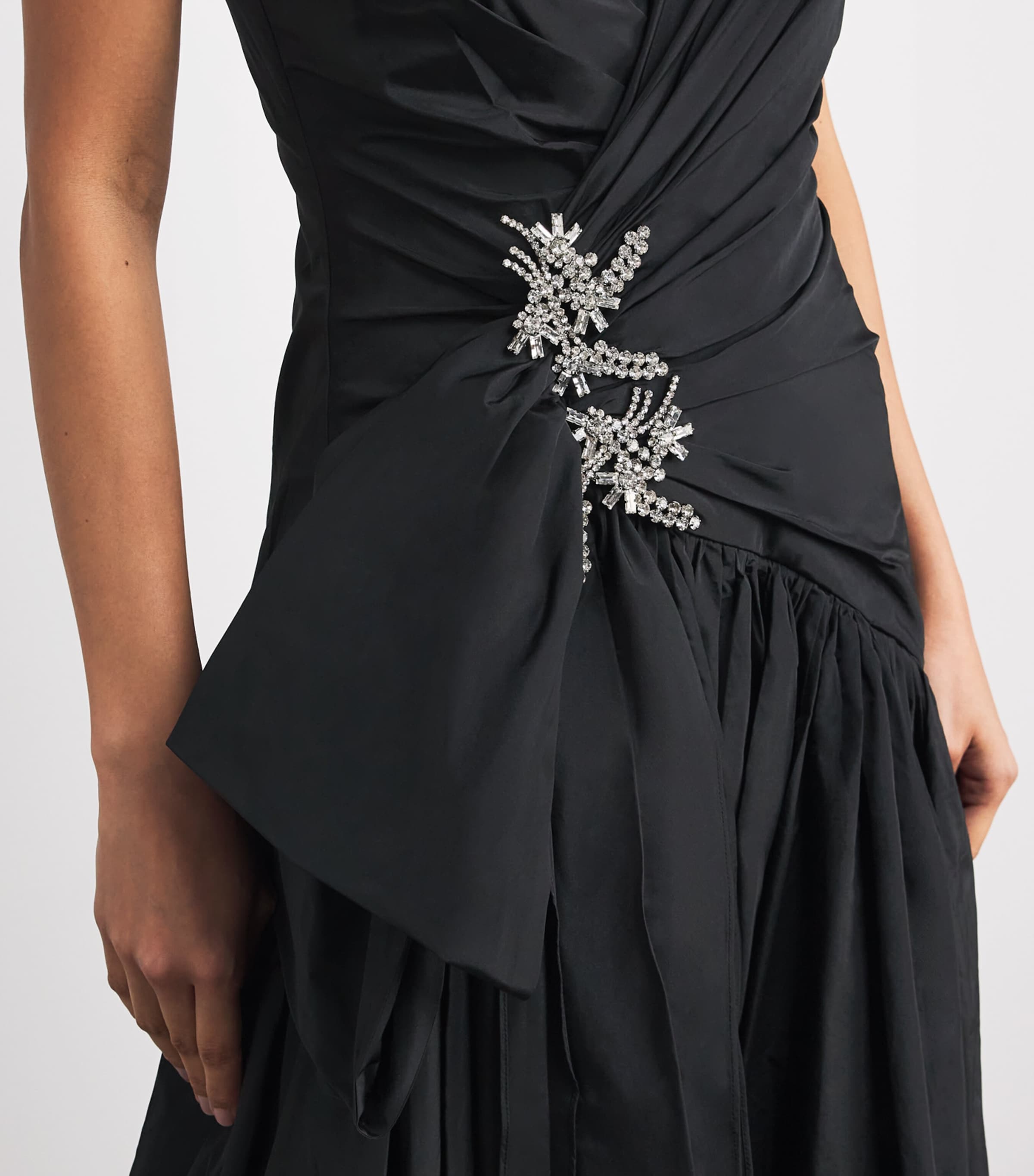 Cinq A Sept Womens Embellished Ellette Midi Dress Black Image 6
