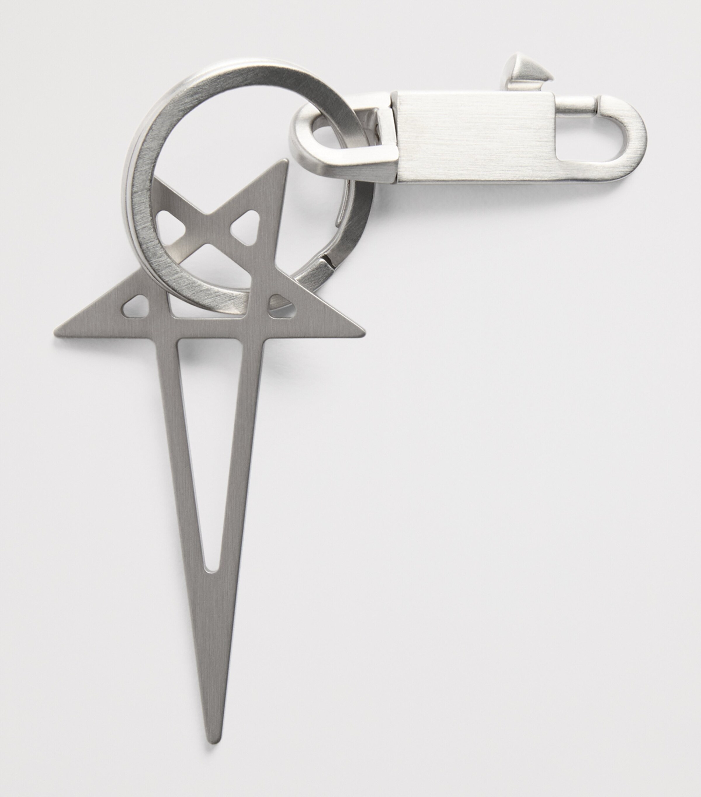 Rick Owens Pentagram Keyring Silver Image 3