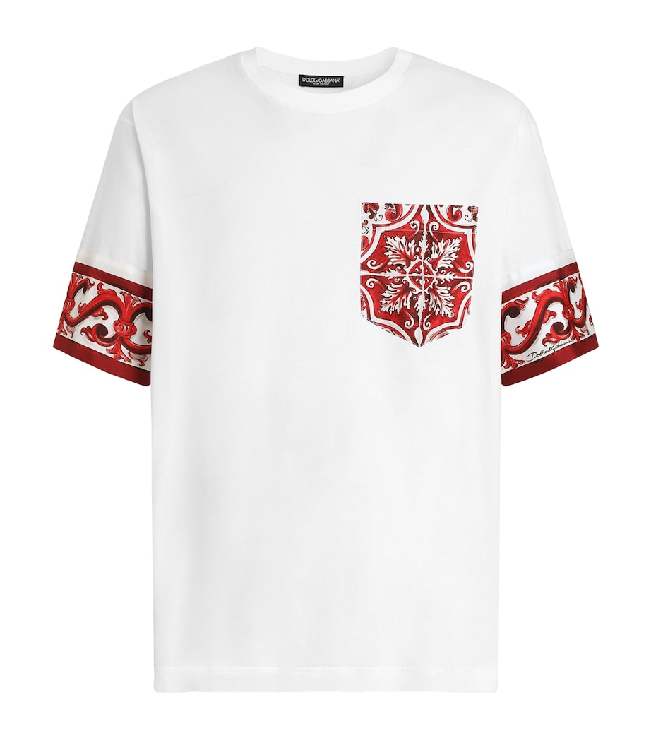 Dolce&Gabbana Mens Cotton-Silk Majolica Print T-Shirt Maiolica Ru Image 1