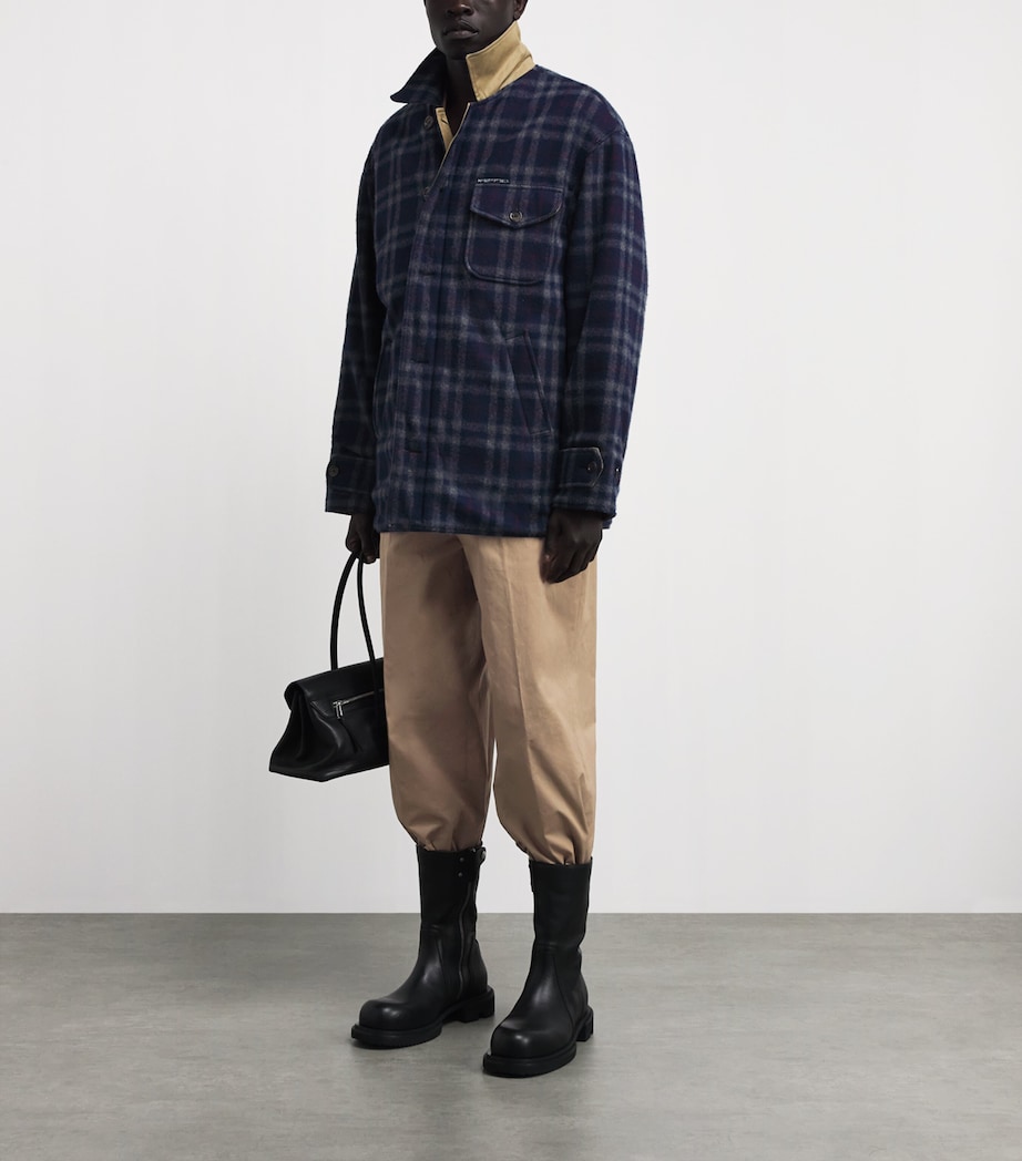 Maison Margiela Mens Waxed Cotton Wide-Leg Trousers Tawny Image 2