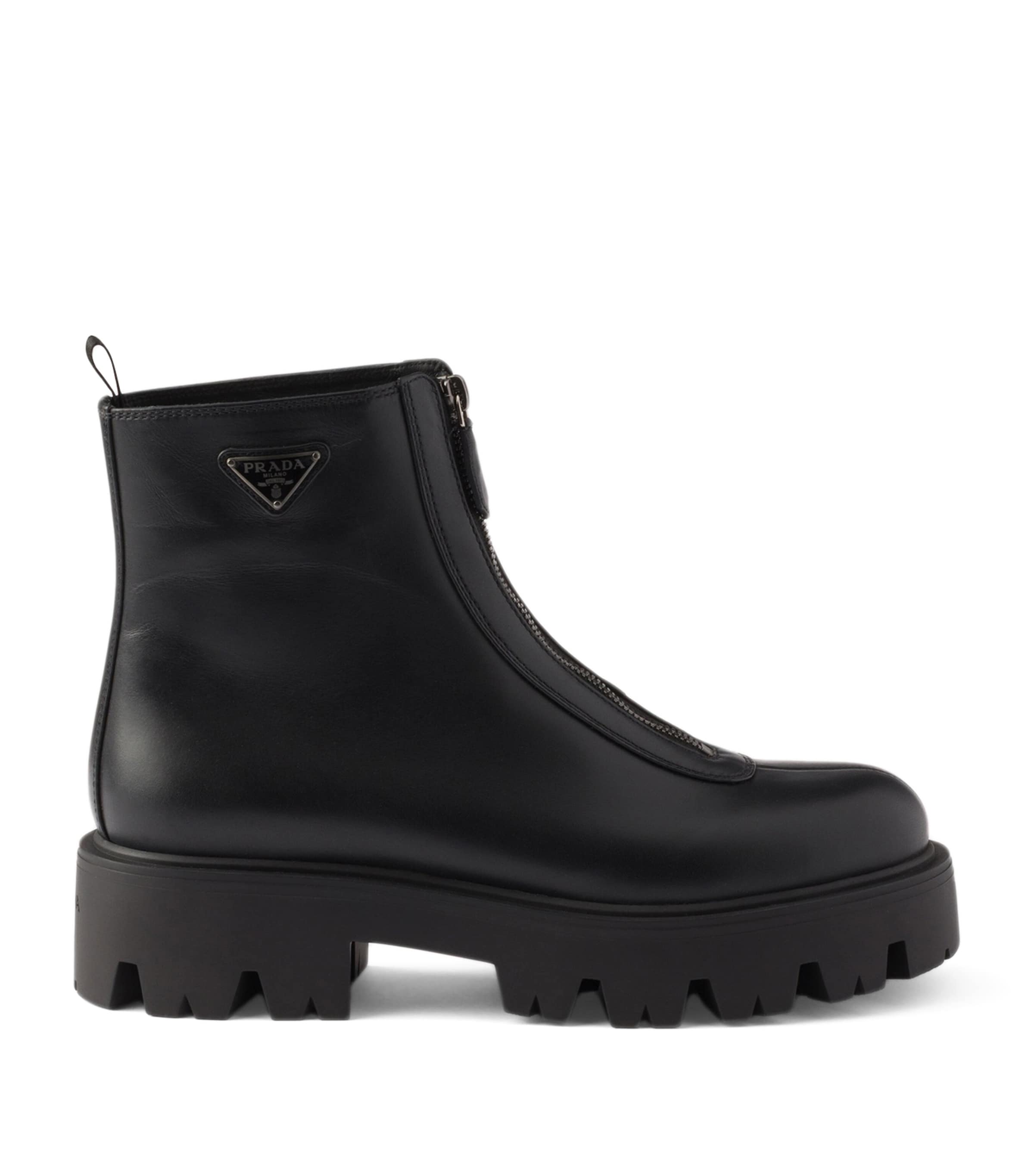 Prada Leather Zipped Ankle Boots 50 Image 1