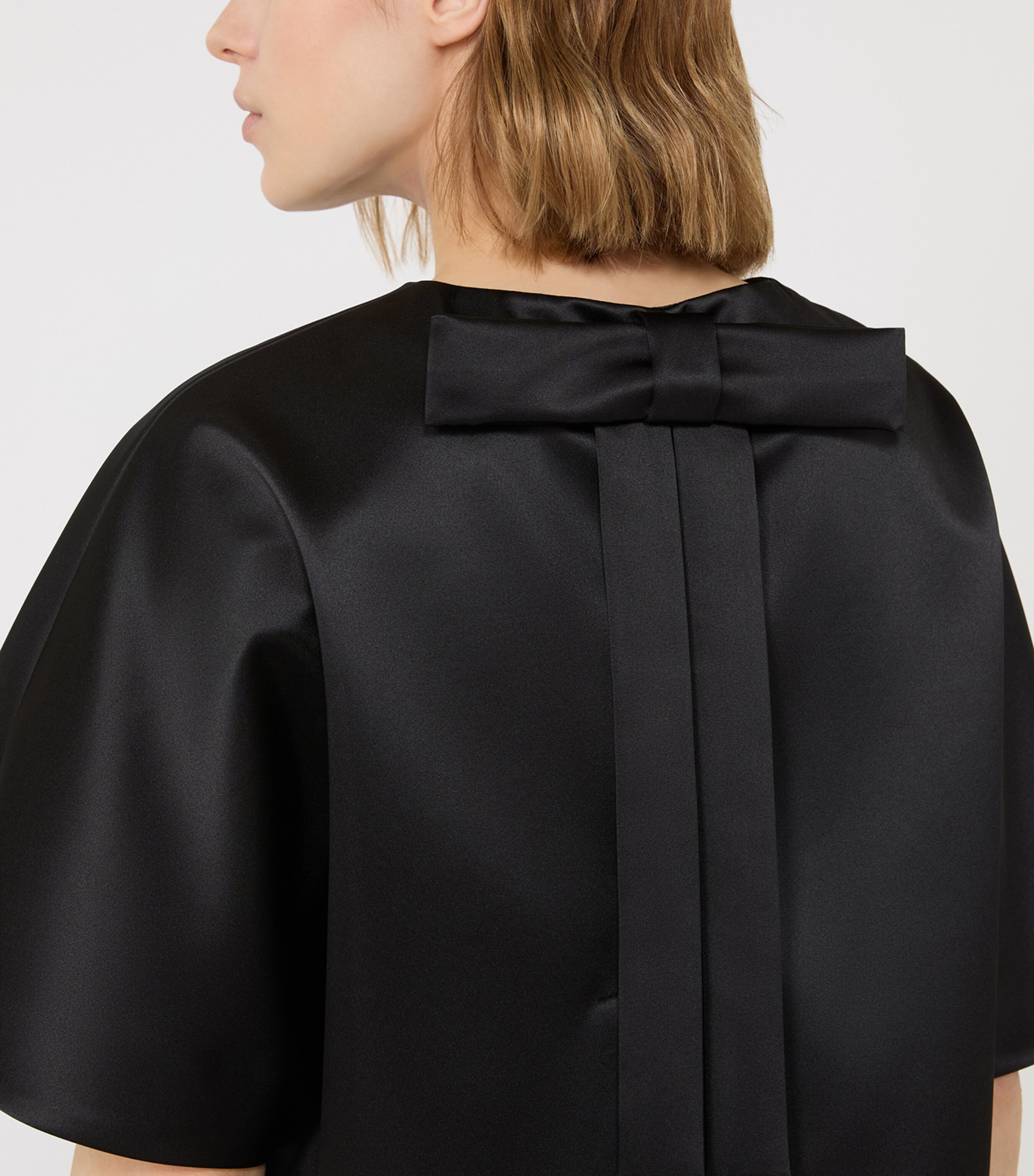 Max Mara Womens Satin Cape-Style Top Black Image 6