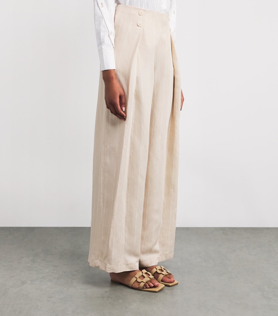 Pleated Wide-Leg Trousers SAND Image 3