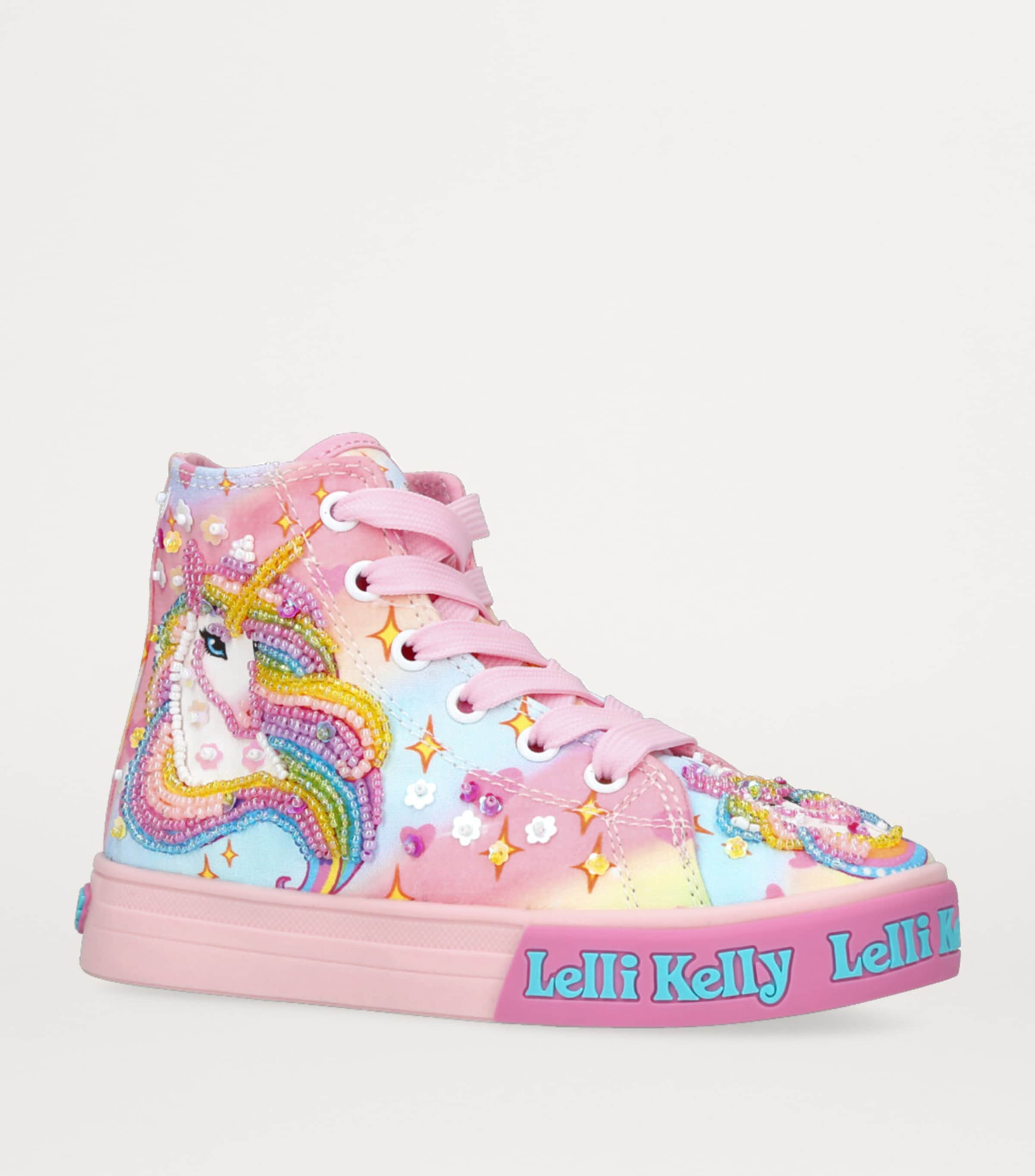 Lelli Kelly Unicorn Rainbow High-Top Sneakers Pink Image 3