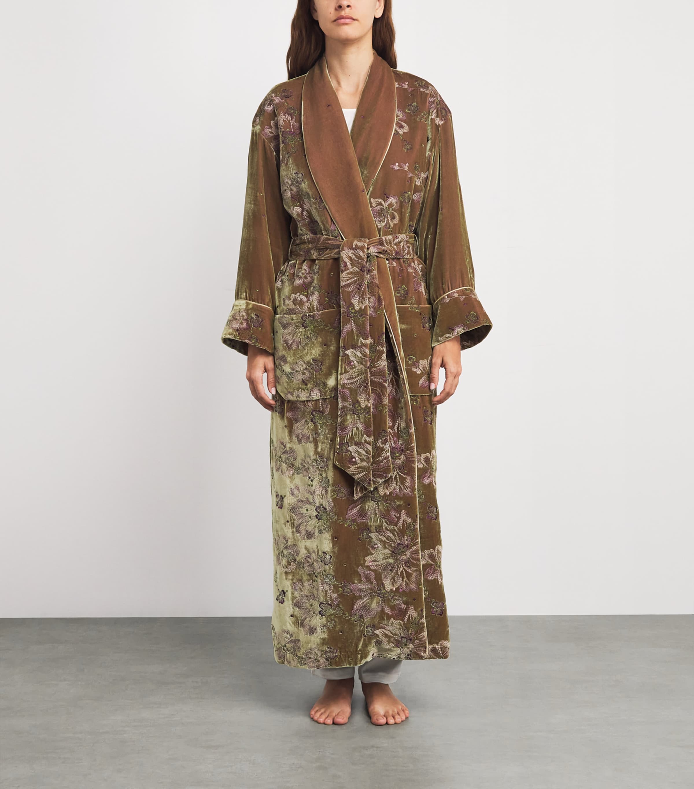Velvet Embroidered Robe BRONZE Image 3