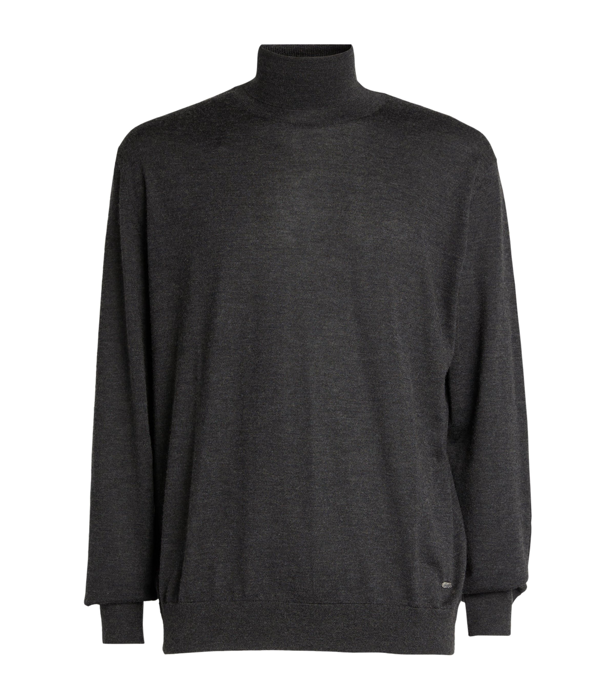 Brioni Cashmere-silk Rollneck Sweater In Grey