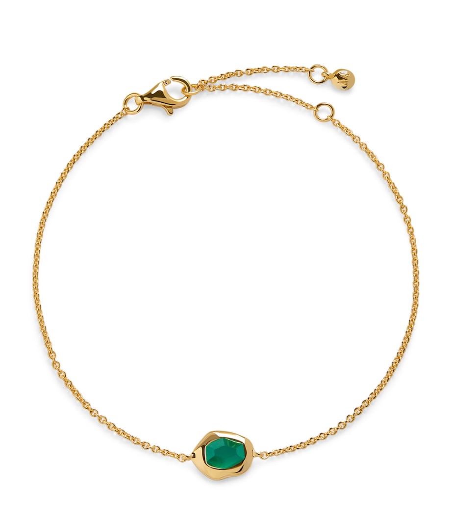 Gold Vermeil and Green Onyx Odyssey Gemstone Chain Bracelet 18K GOLD VERMEIL Image 1