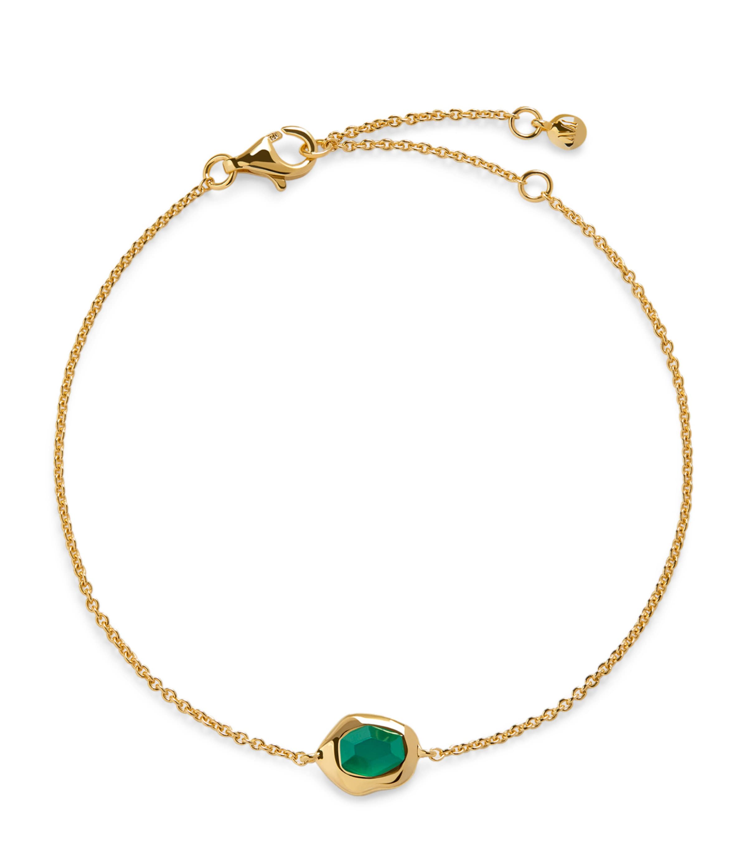 Monica Vinader Gold Vermeil and Green Onyx Odyssey Gemstone Chain