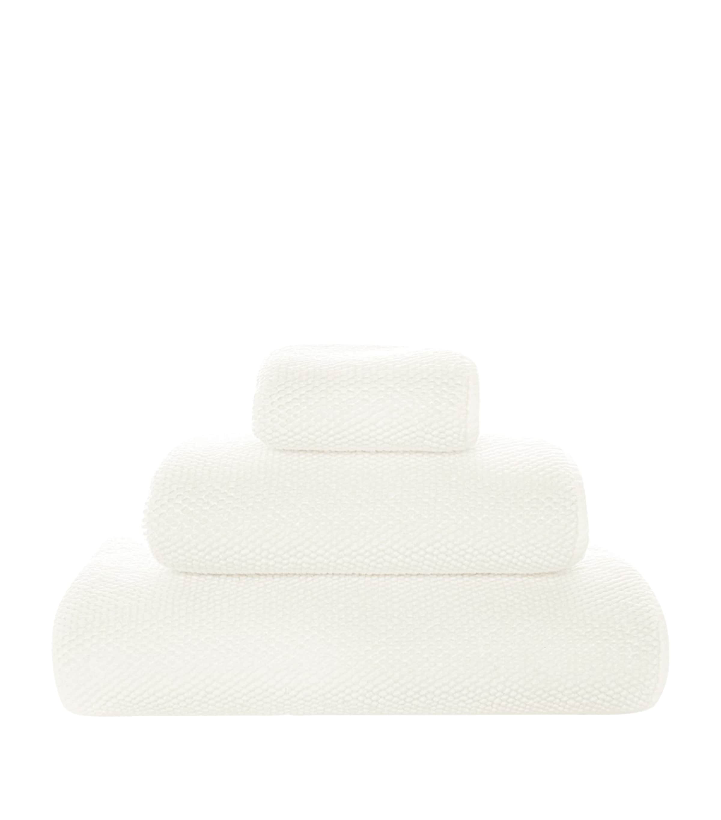 GRACCIOZA Cotton Pearls Bath Sheet (95cm x 150cm) Snow Image 1