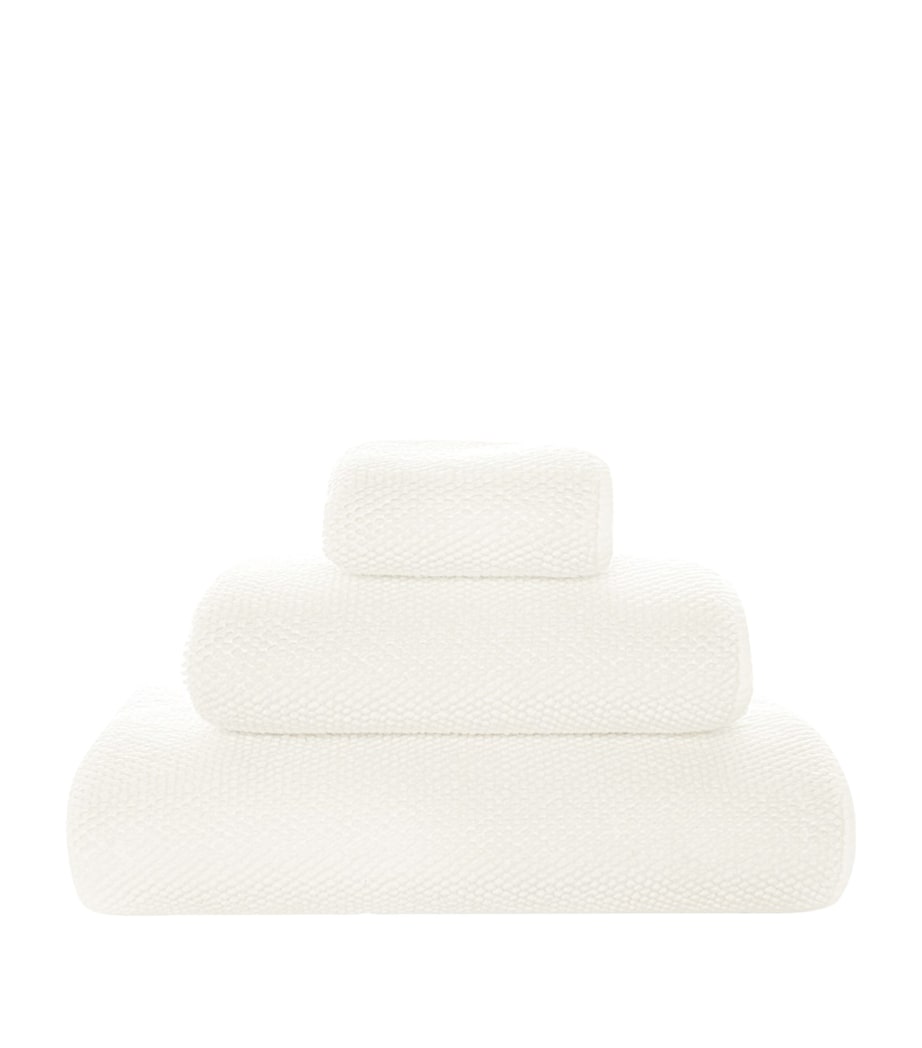 GRACCIOZA Cotton Pearls Bath Sheet (95cm x 150cm) Snow Image 1