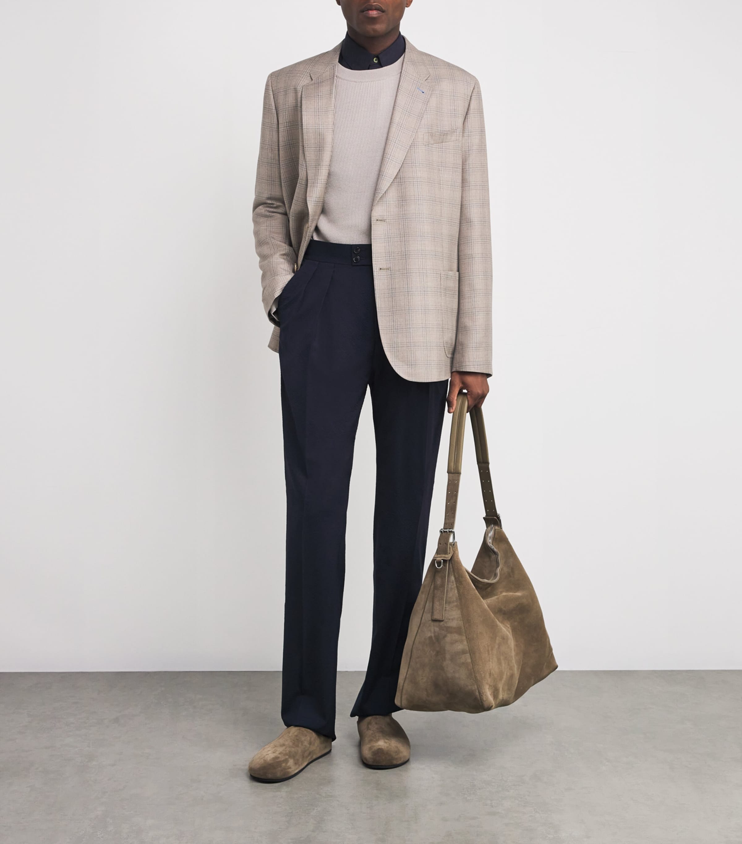 Wool Check Blazer 60_LIGHT BEIGE Image 2