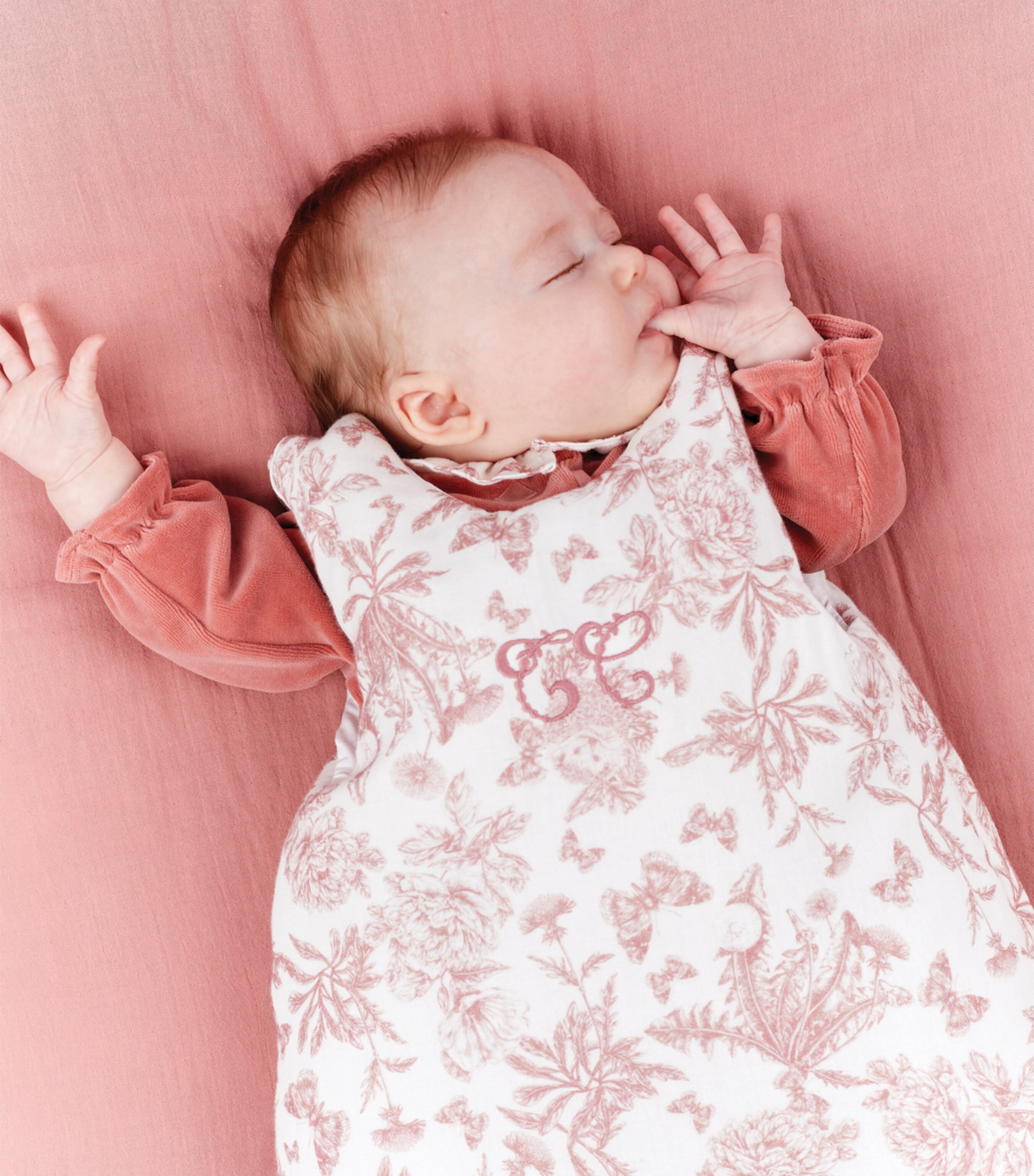 Tartine et Chocolat Toile de Jouy Sleeping Bag Blush Image 2