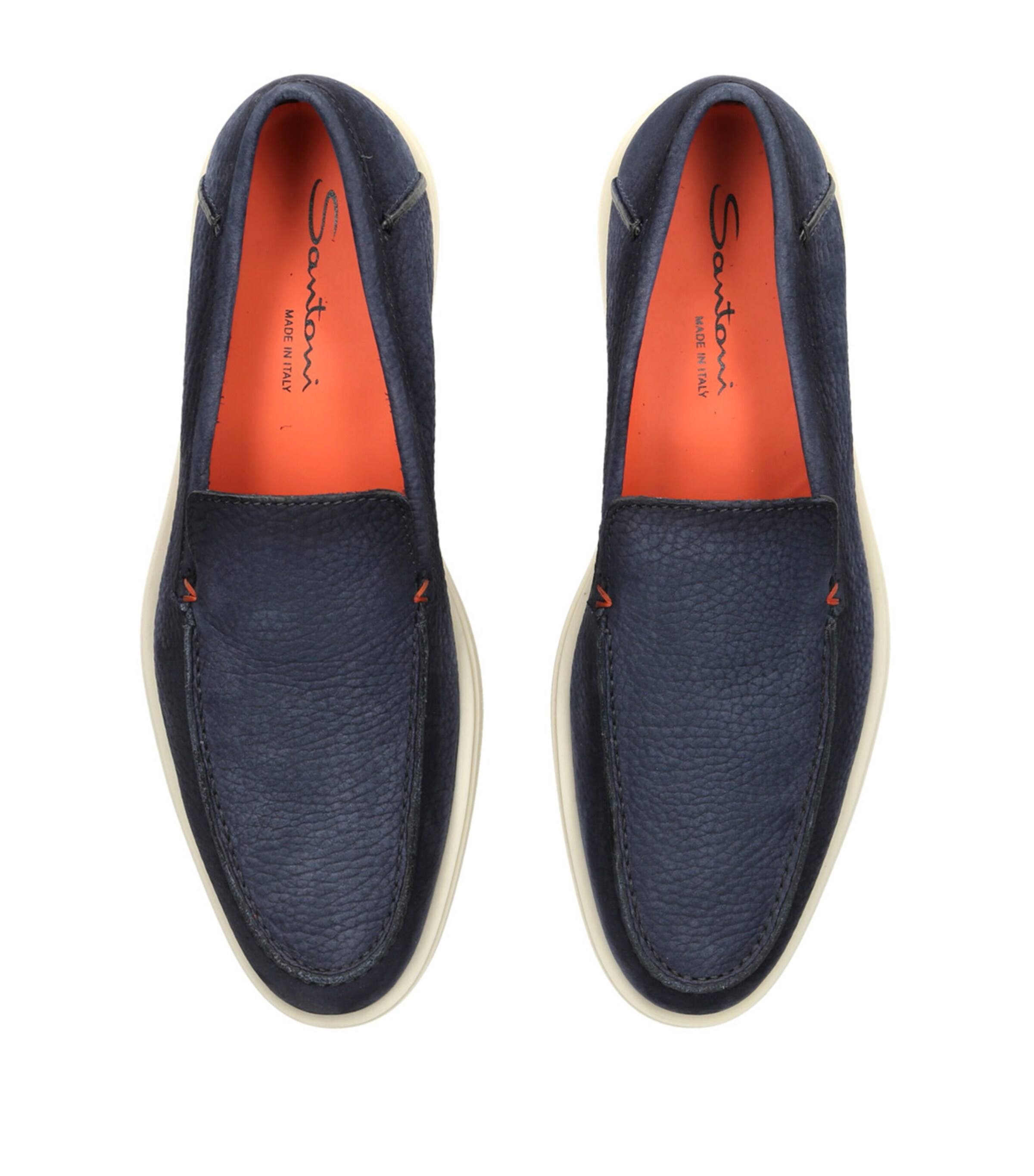 Santoni Blue Detroit Loafers Slip-Ons with Vibrant Interior 8 BRAND NEW Santoni DETROIT-BI-GBIU59 Penny Loafer Blue  main image 2