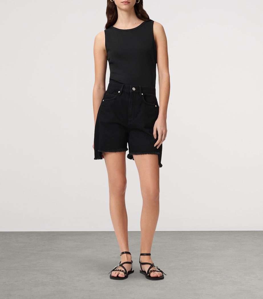 AllSaints Womens Ruched Katarina Tank Top Black Image 2