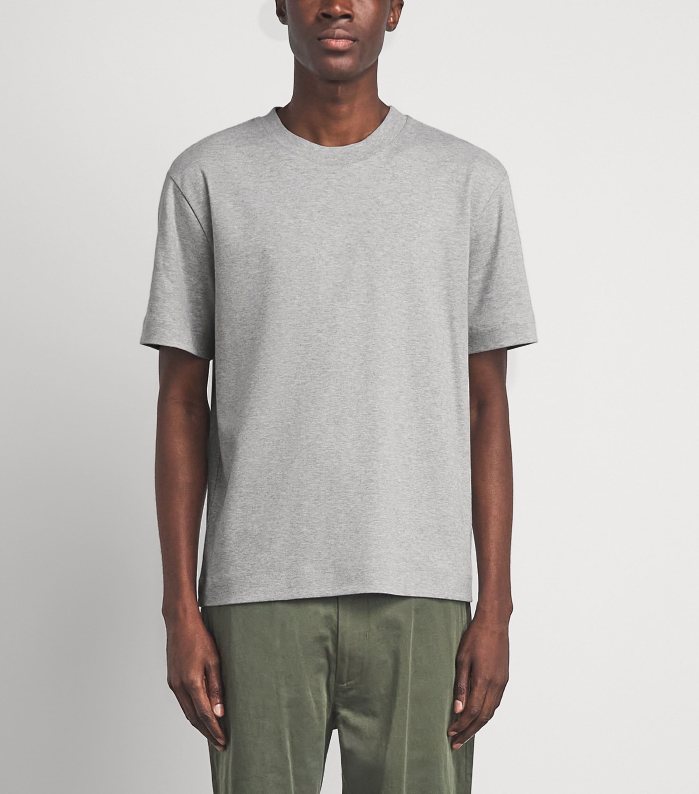 Vince Mens Cotton Peached Face Jersey T-Shirt H. Grey Image 4