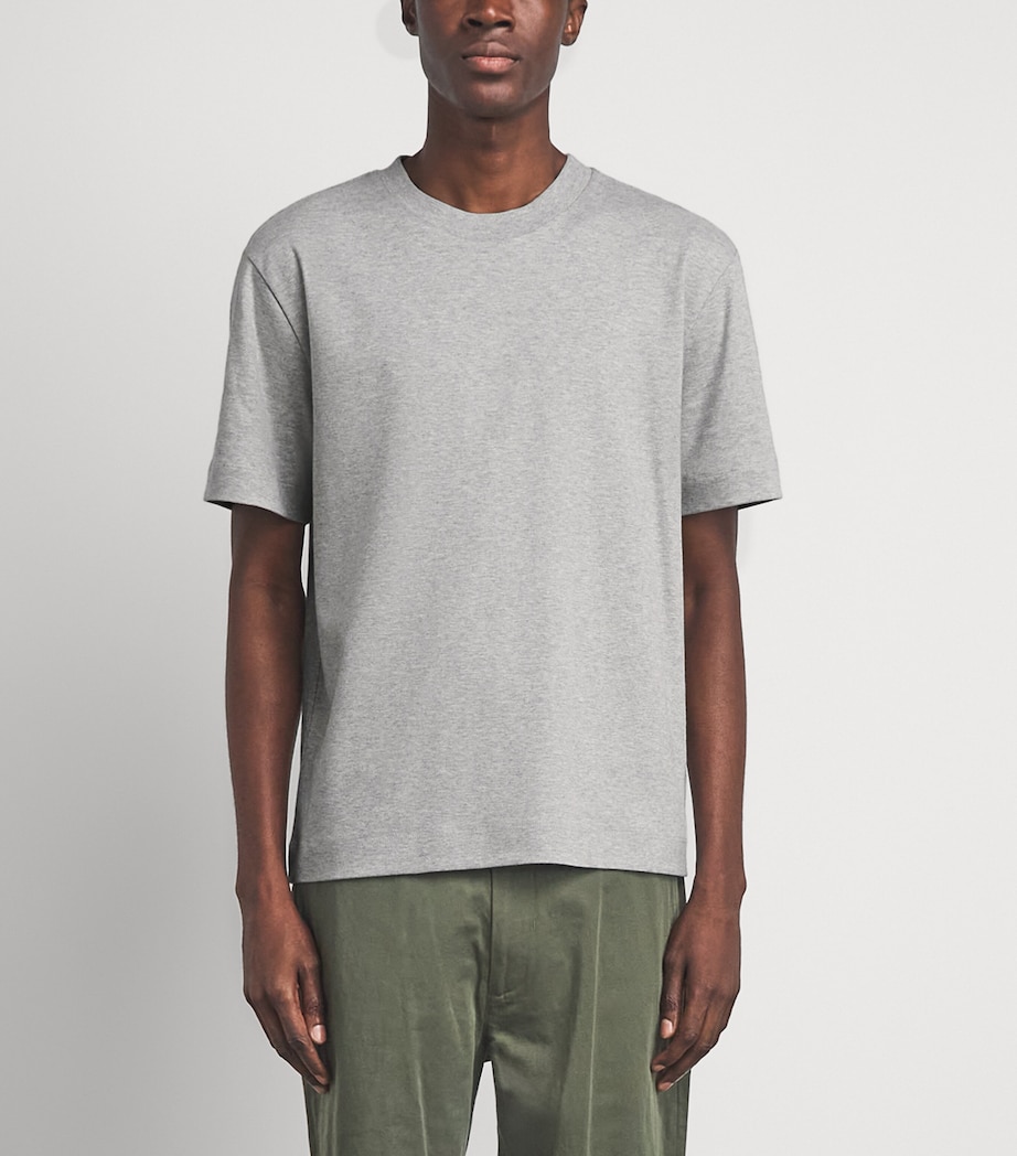 Vince Mens Cotton Peached Face Jersey T-Shirt H. Grey Image 4