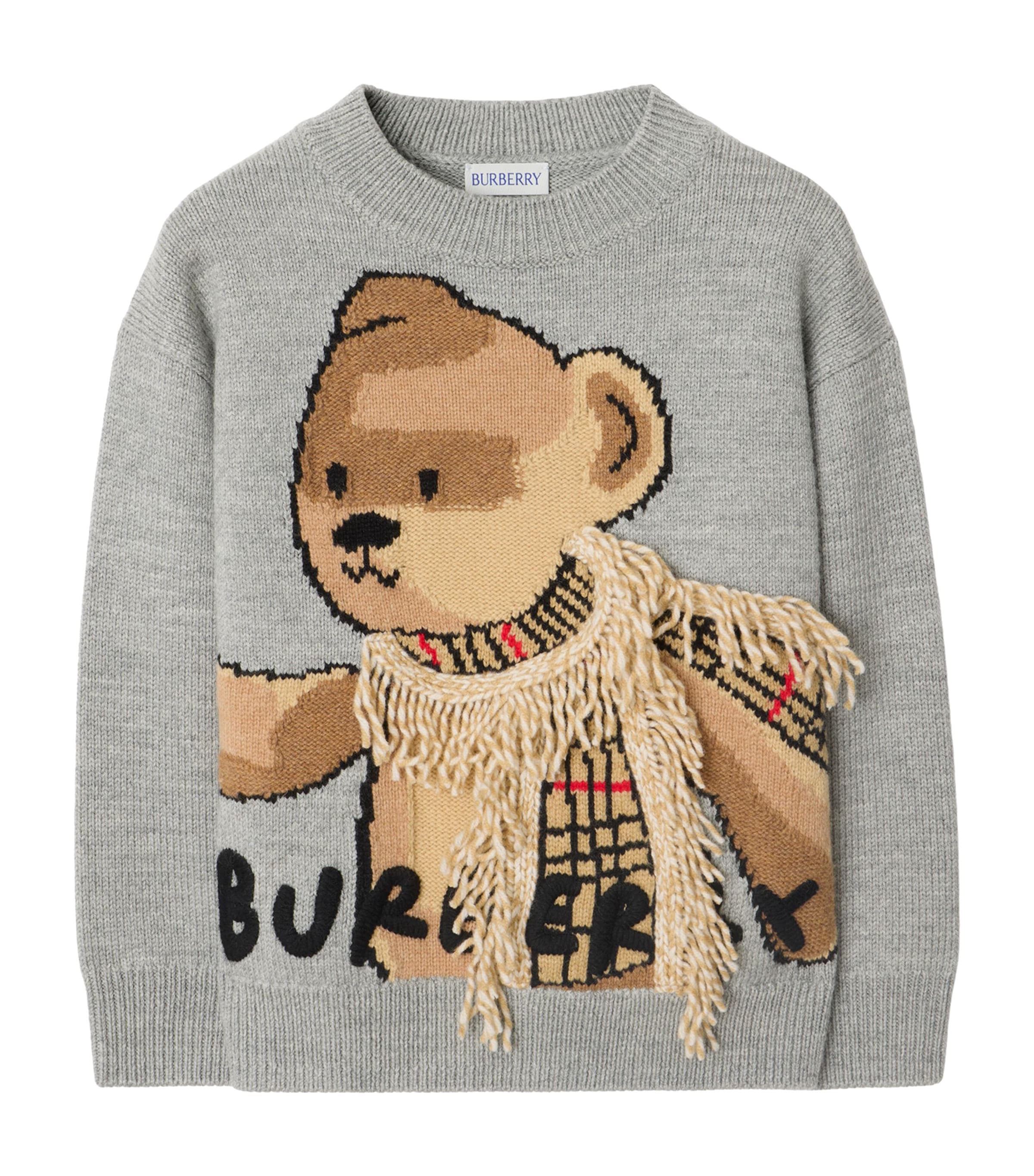 Burberry Wool Thomas Bear Sweater In Gray