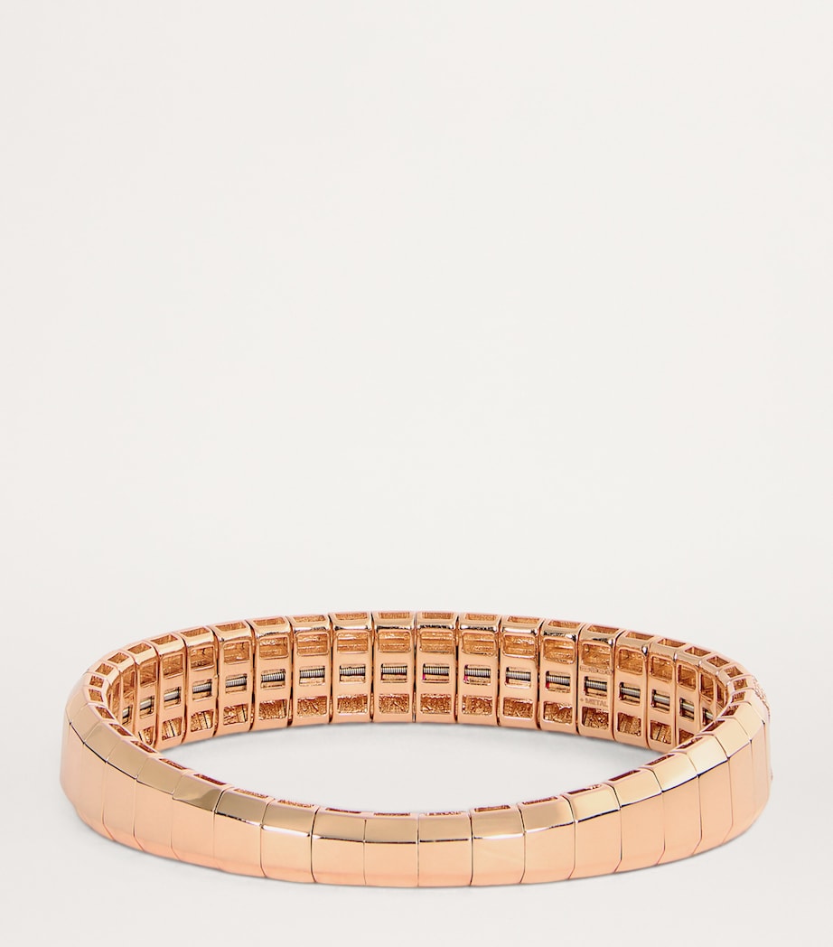 Yellow Gold, Diamond and Ruby Pavé Stretch Bracelet ROSE GOLD Image 3