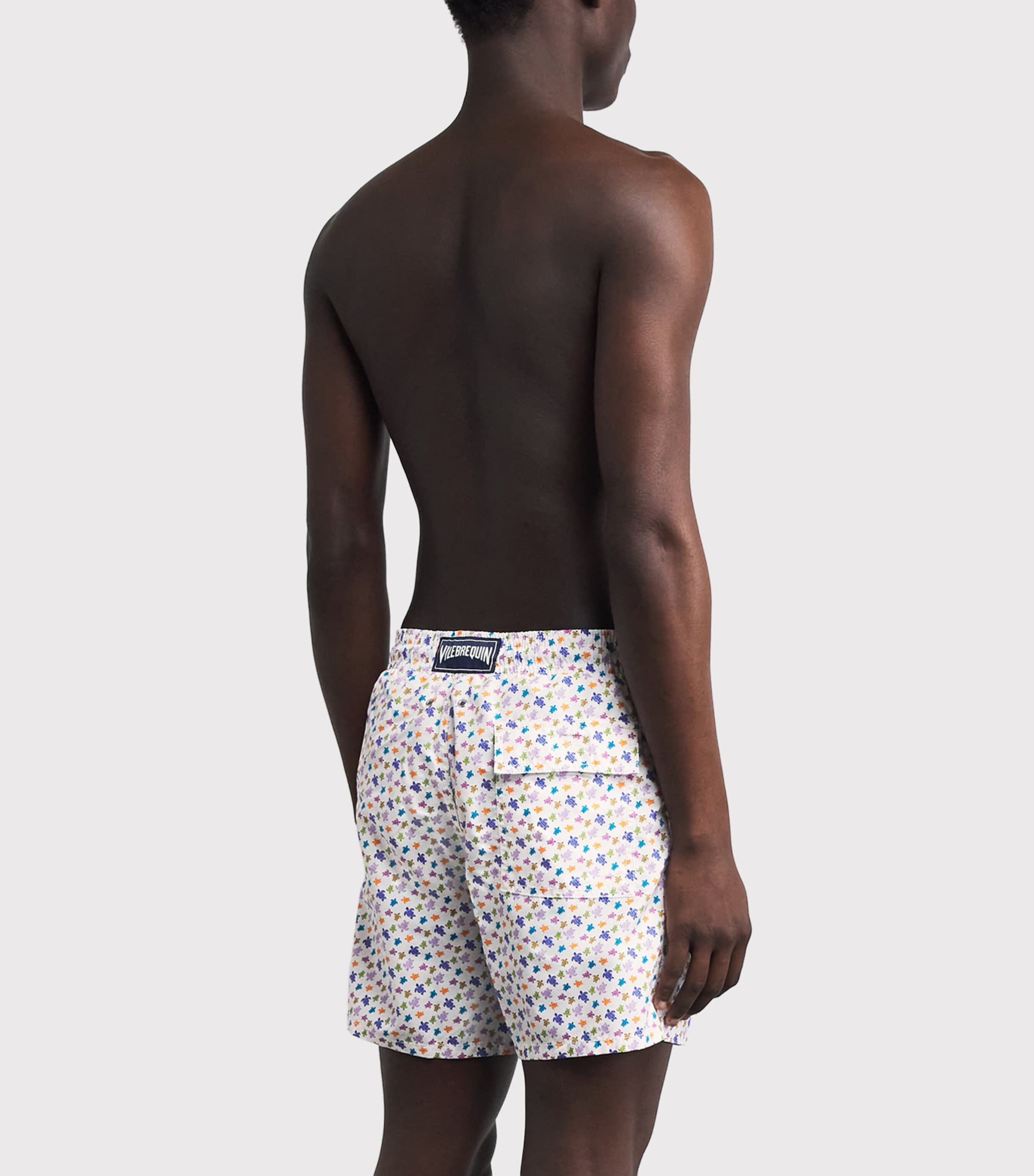 Vilebrequin Mens Tiny Turtle Print Moorea Swim Shorts Blanc Image 4