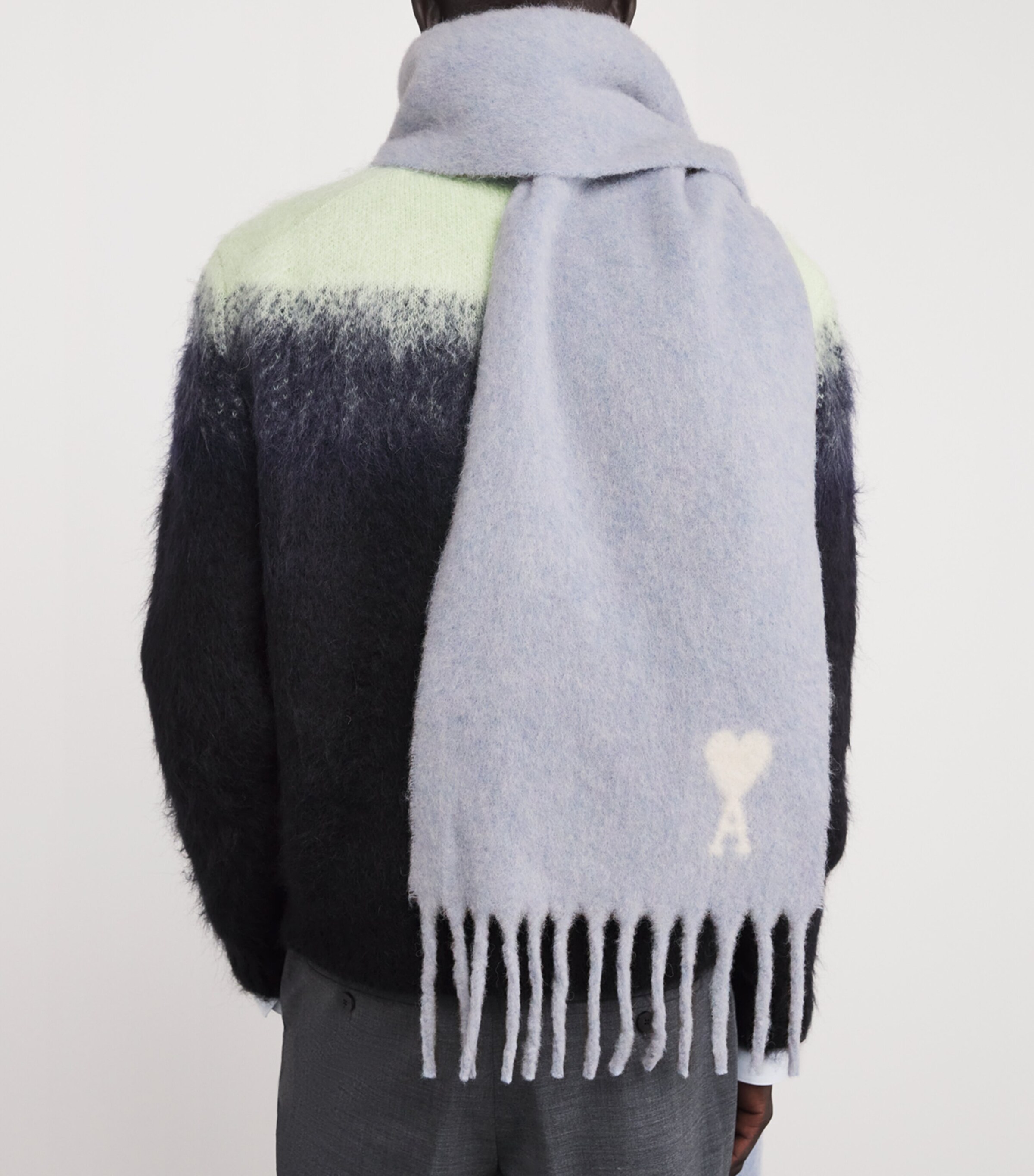 AMI Paris Blue Alpaca-Blend Ami de Coeur Scarf | Harrods UK