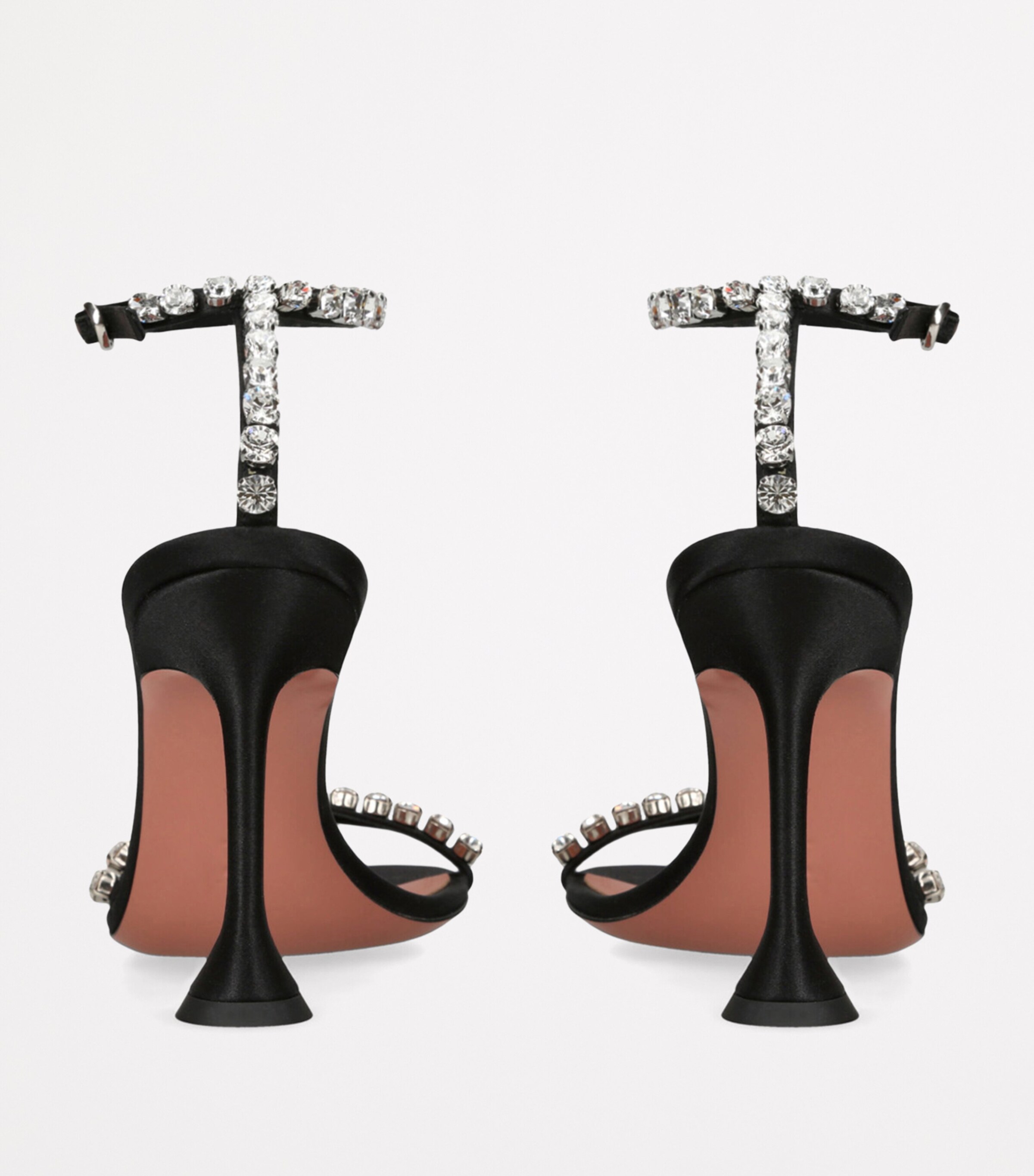 Amina Muaddi Satin Embellished Gigi Sandals 95 Black Image 2