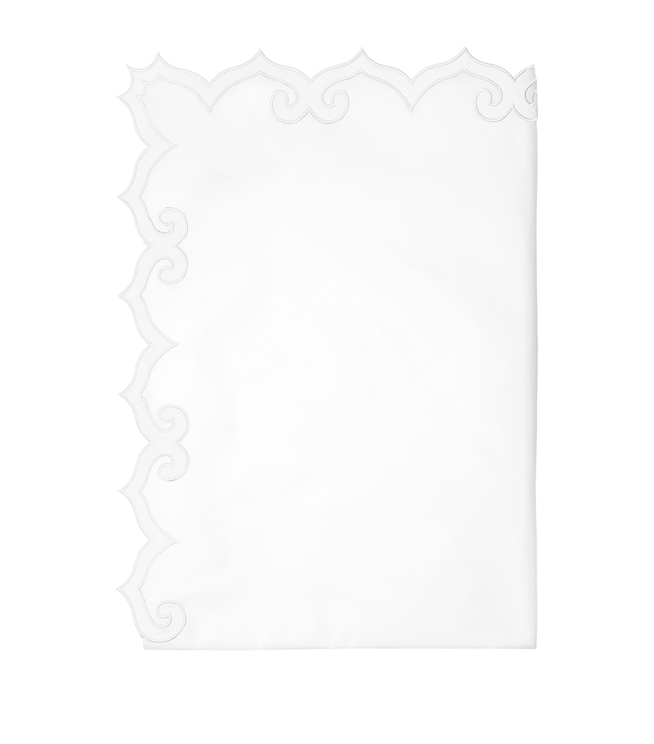Marrakesh Super King Flat Sheet (300cm x 270cm) WHITE/WHITE Image 1